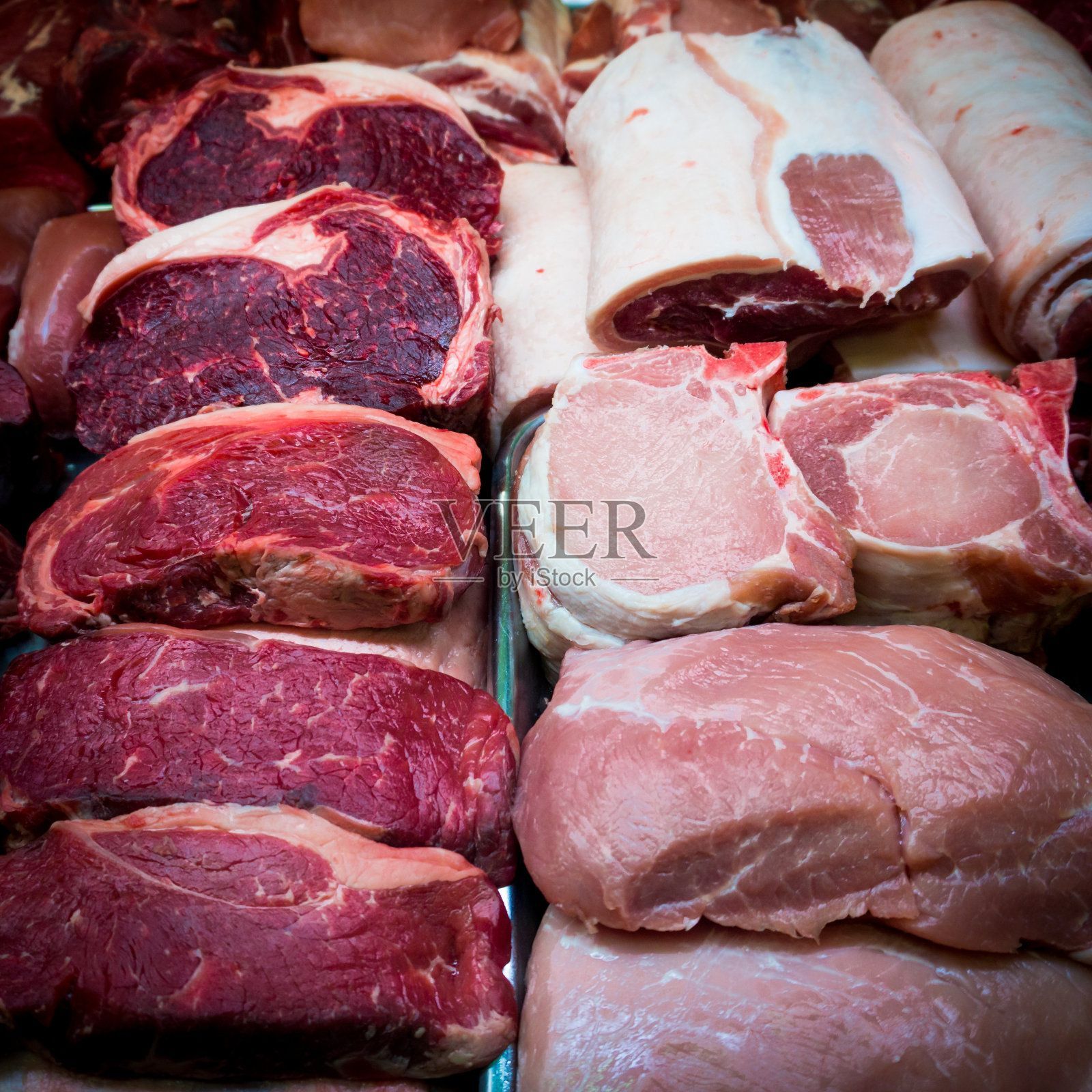 新鲜的肉。照片摄影图片