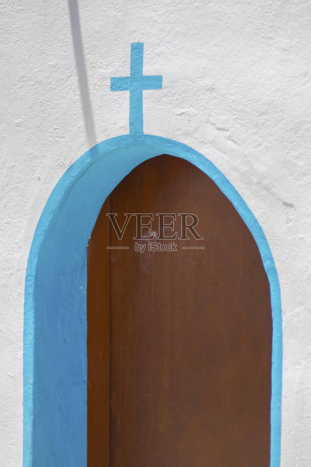 希腊教会门口照片摄影图片