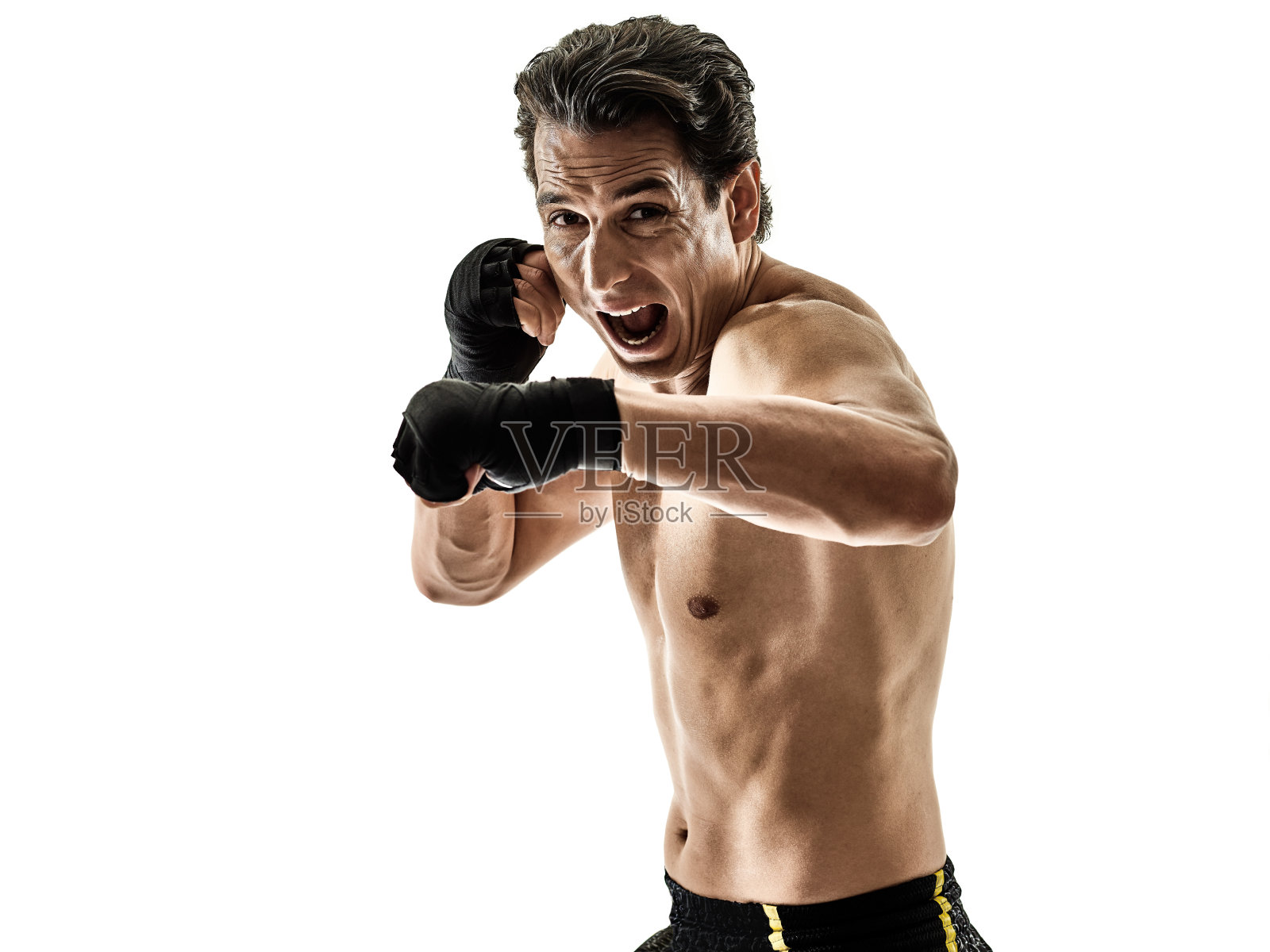 泰拳跆拳道男子孤立照片摄影图片