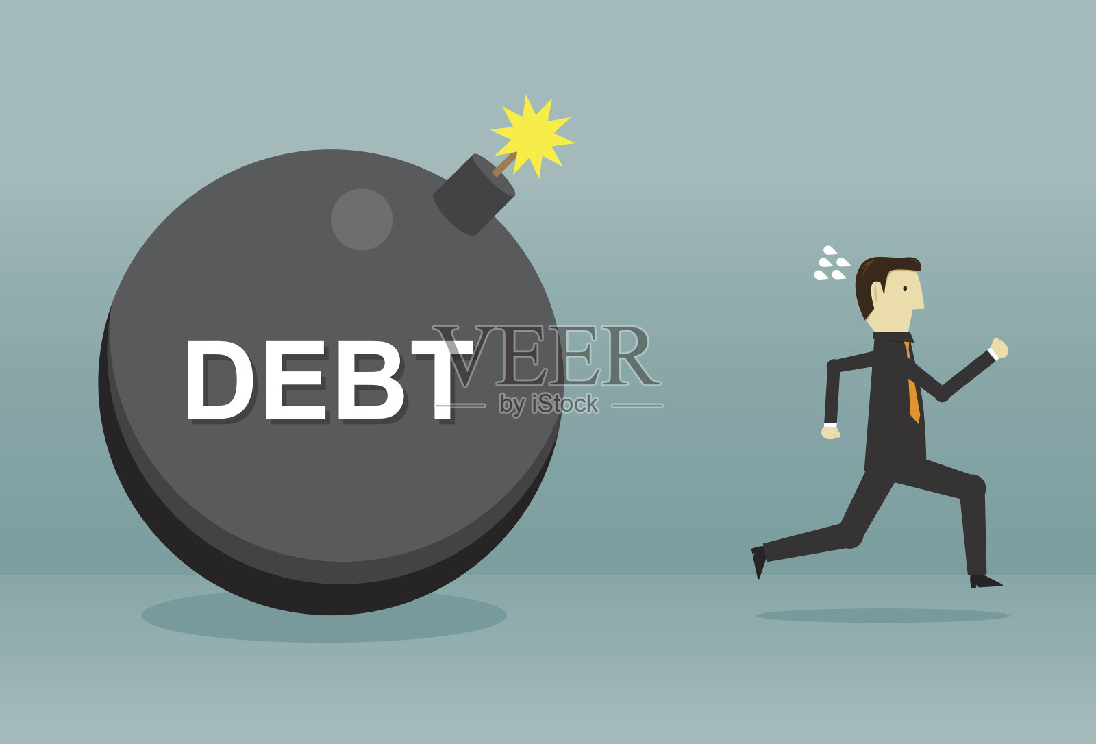 逃避债务插画图片素材