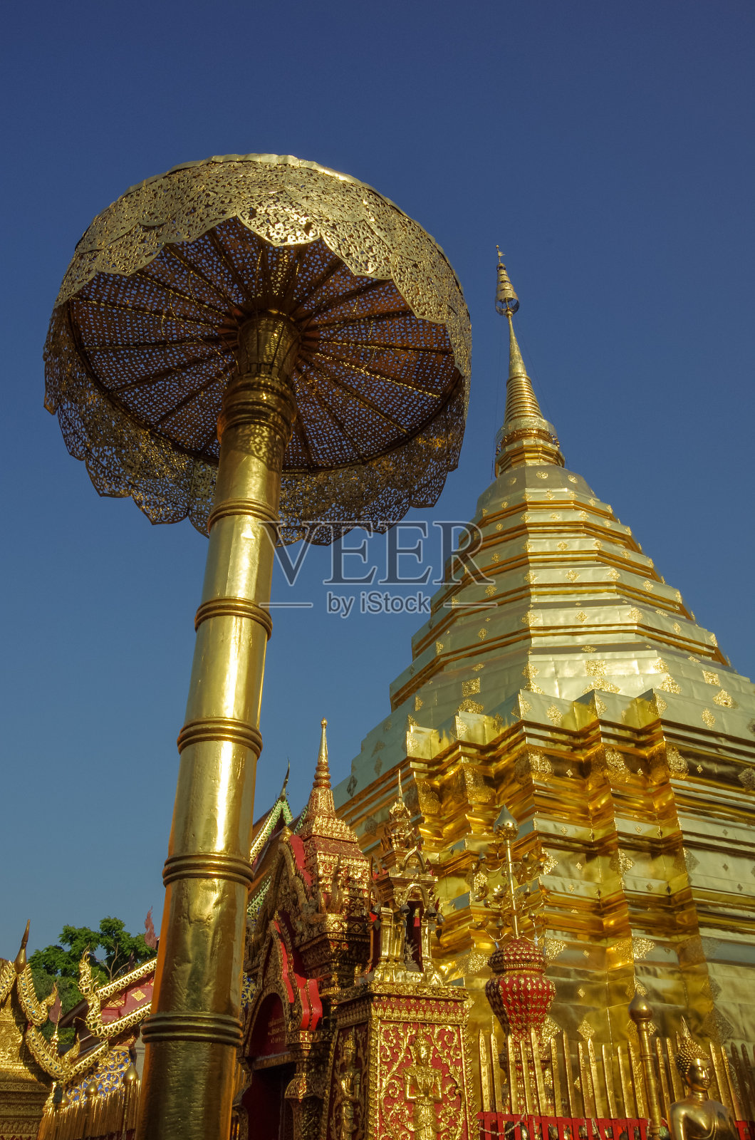 泰国清迈的素贴寺。照片摄影图片