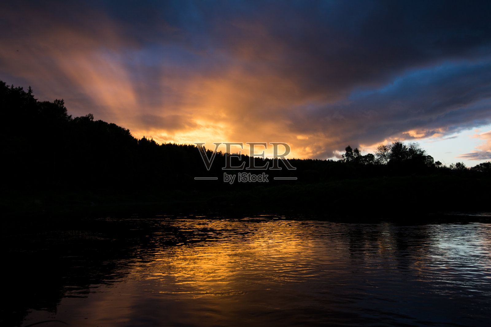 河上的日落照片摄影图片