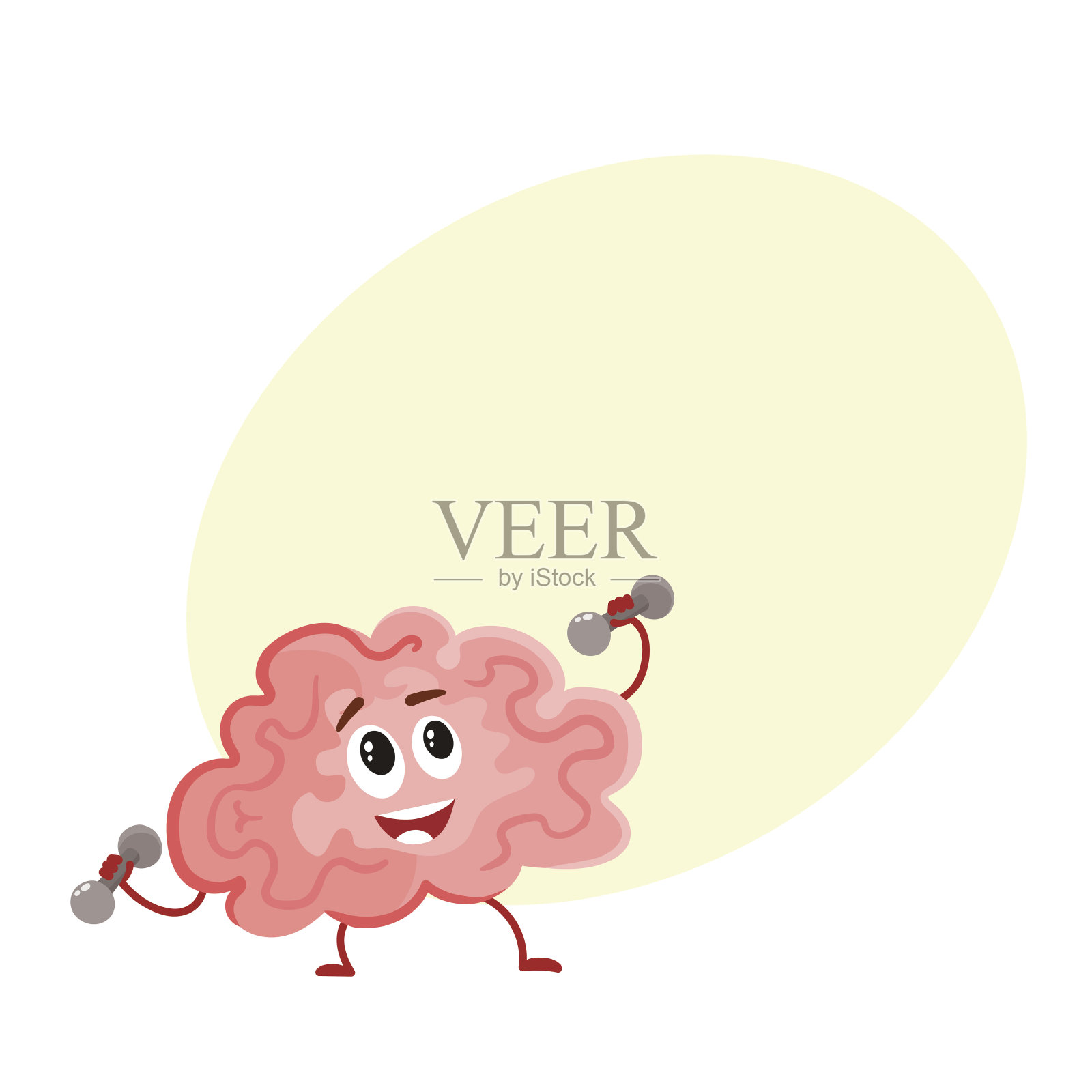 用哑铃进行有趣的注意力训练插画图片素材