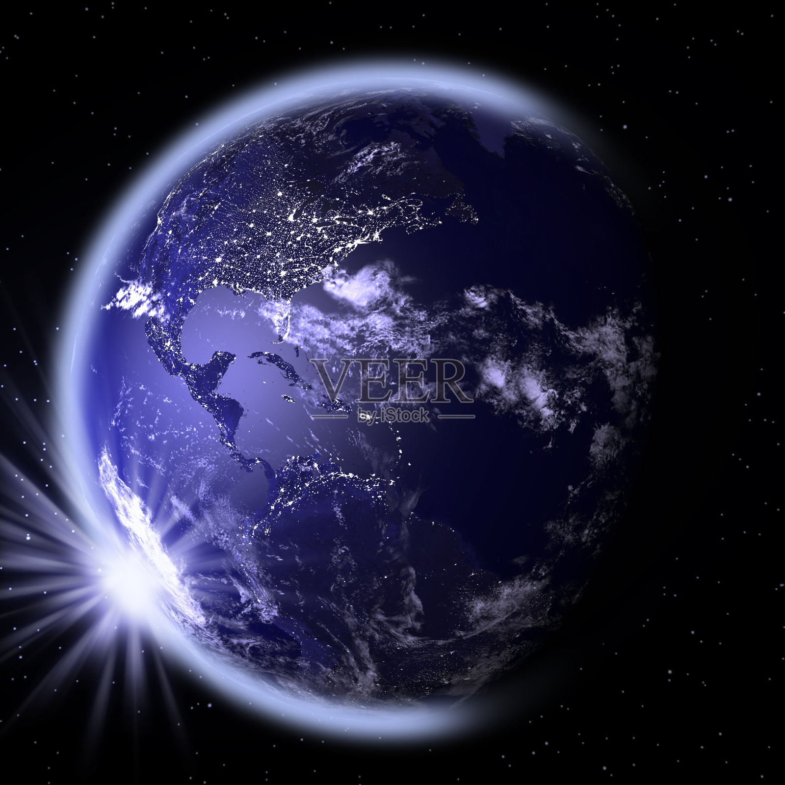 从太空看地球(美国)照片摄影图片