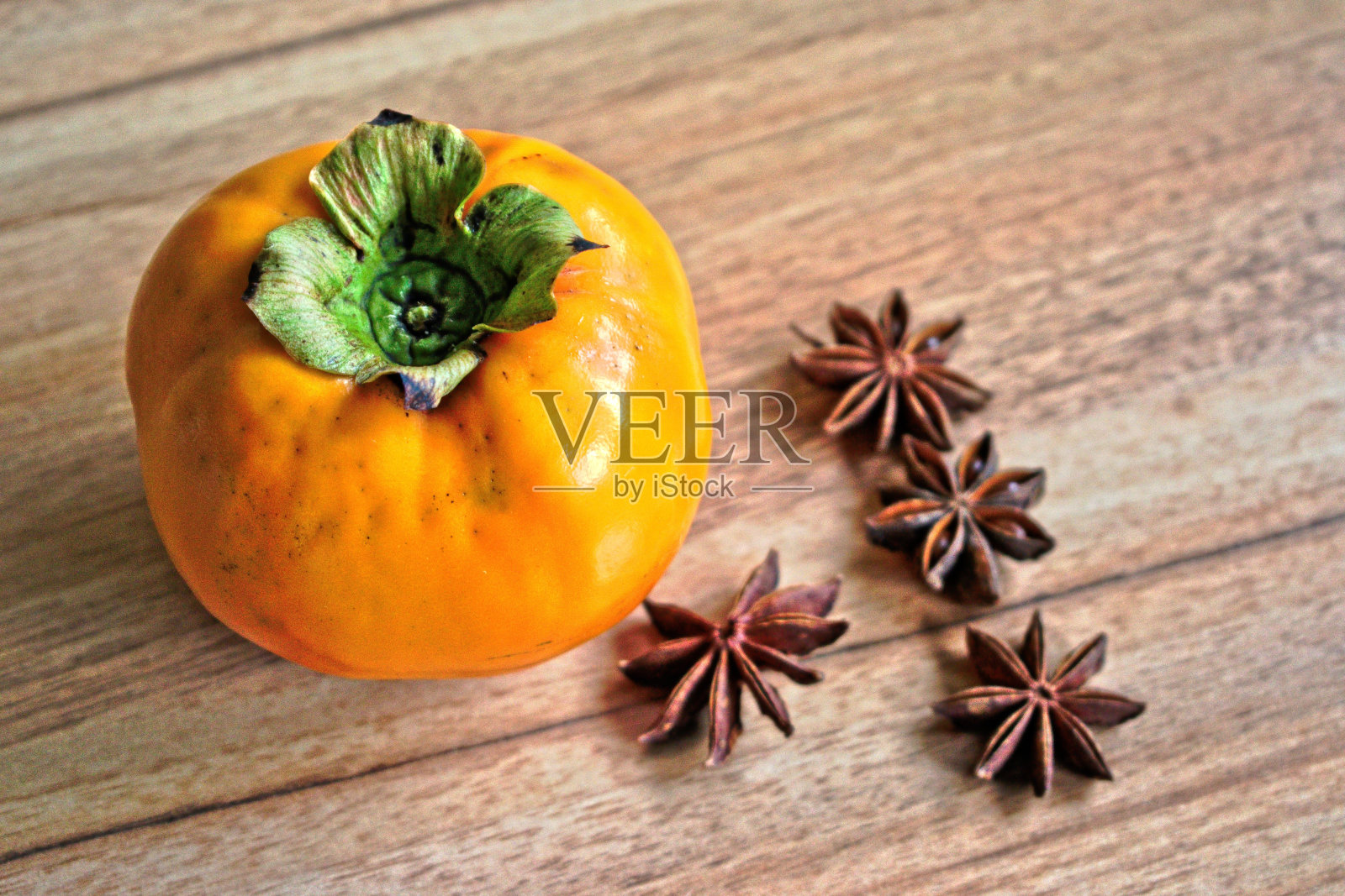 柿子和八角照片摄影图片