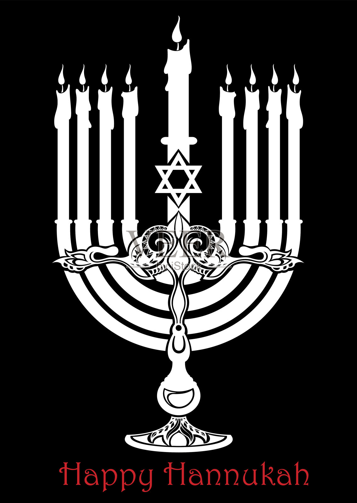 光明节烛台插画图片素材