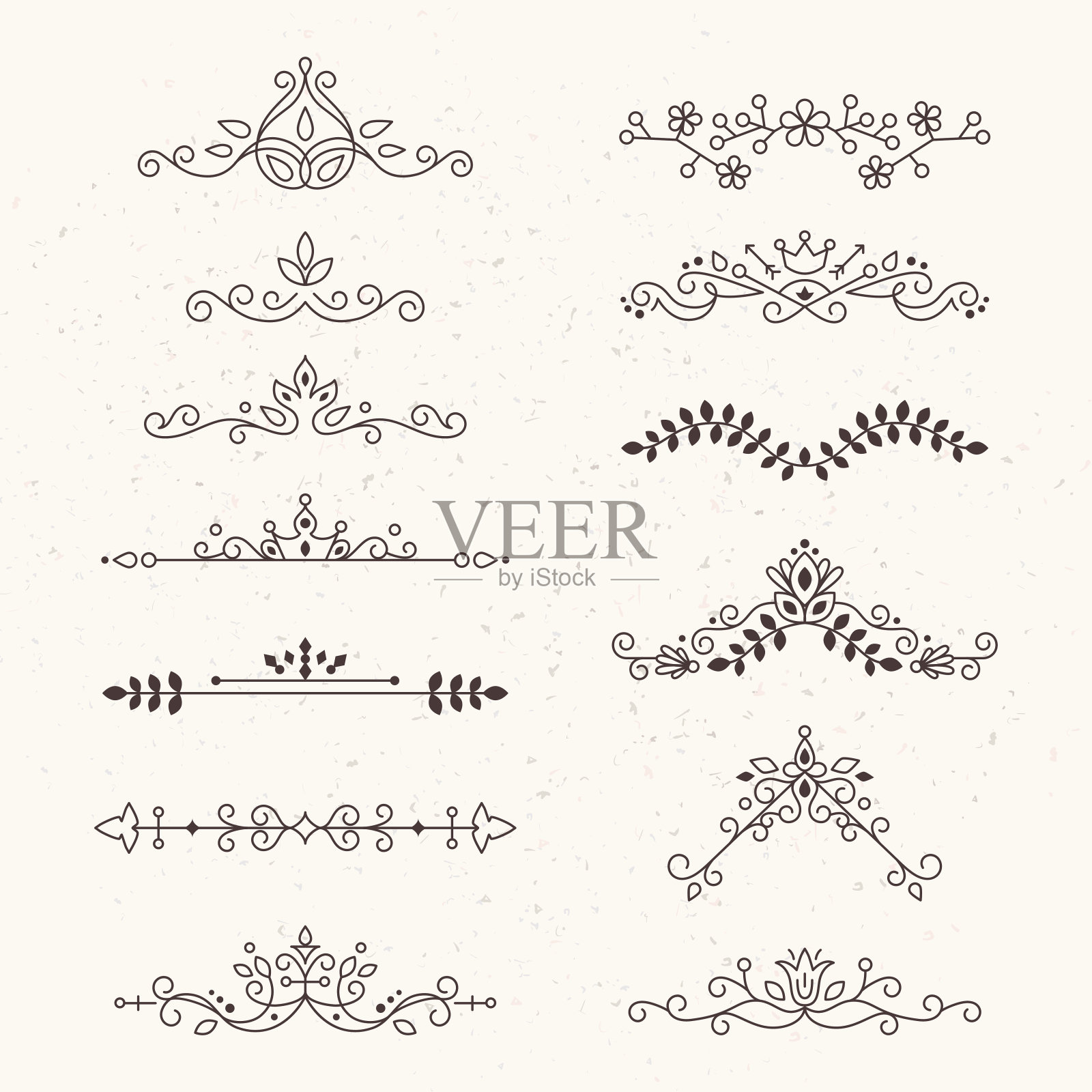 一套书法设计元素插画图片素材