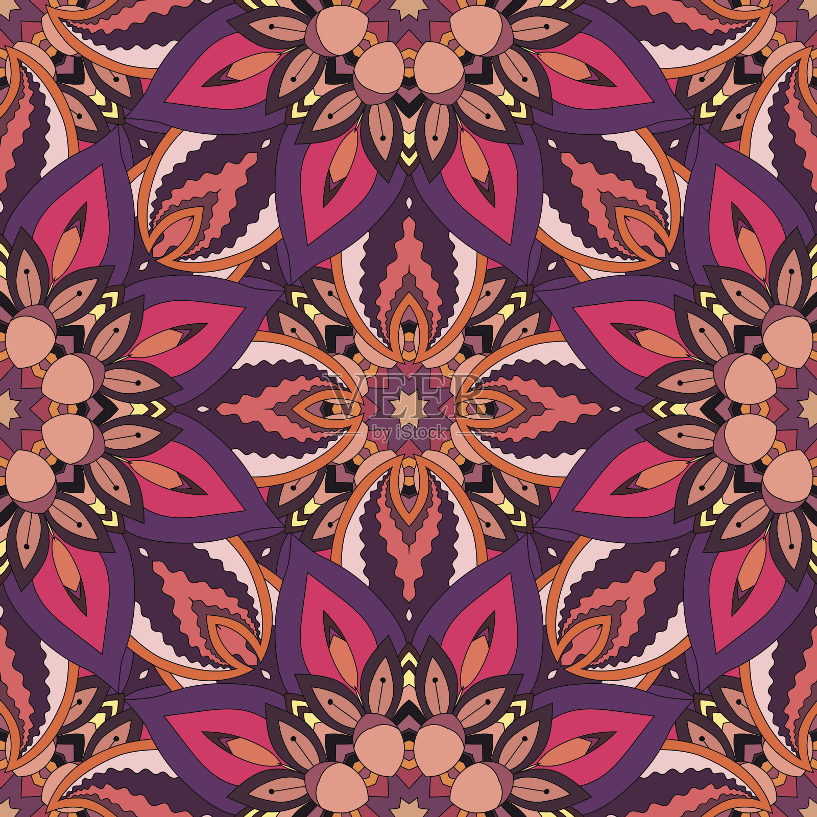 商务名片套装。曼荼罗，民族圈装饰元素。插画图片素材