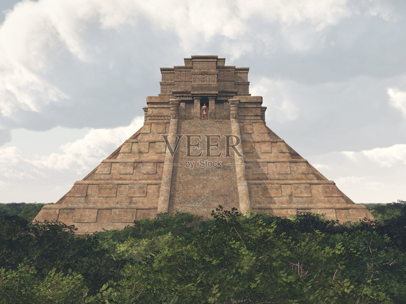 丛林中的玛雅神庙照片摄影图片