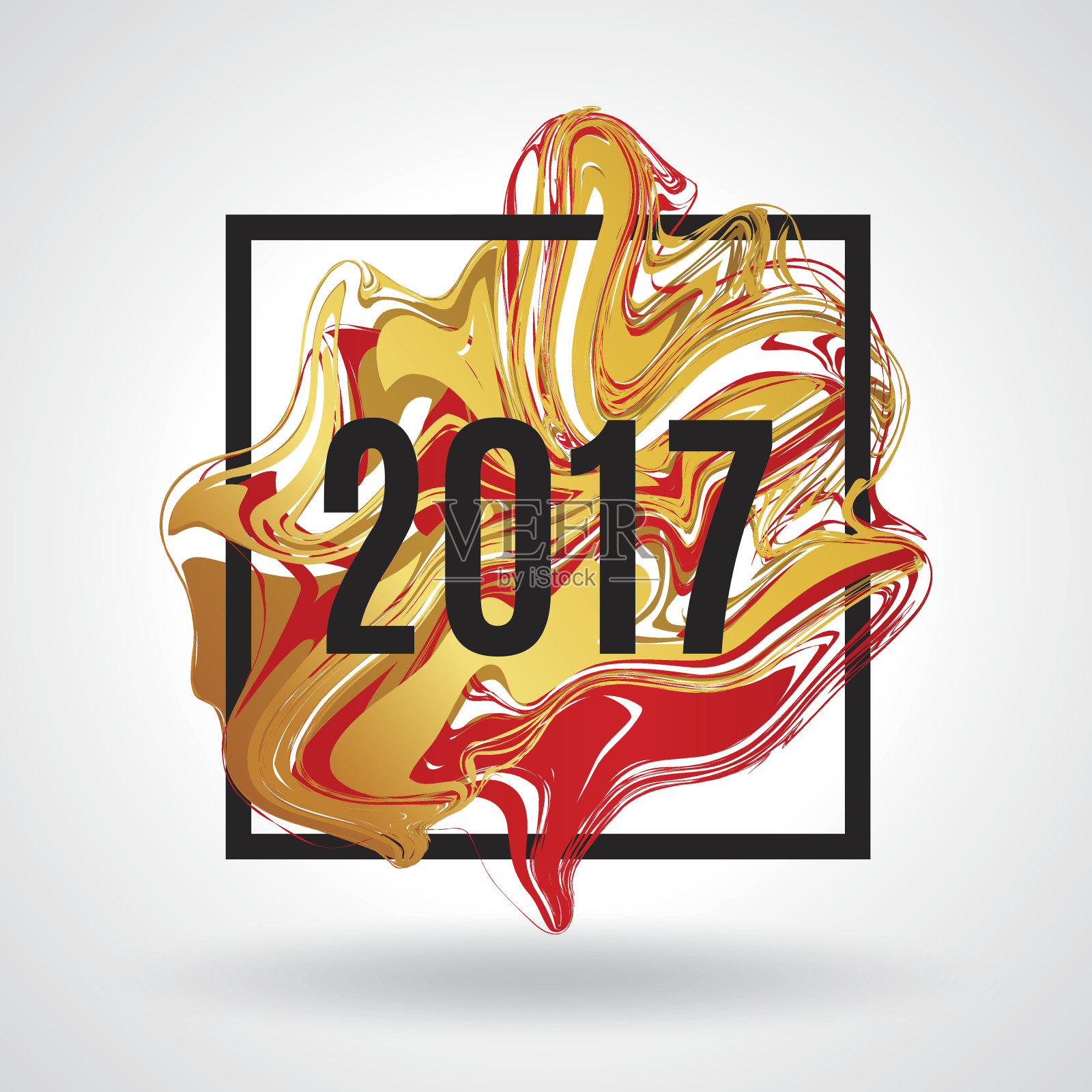 黄金大理石新年插画图片素材