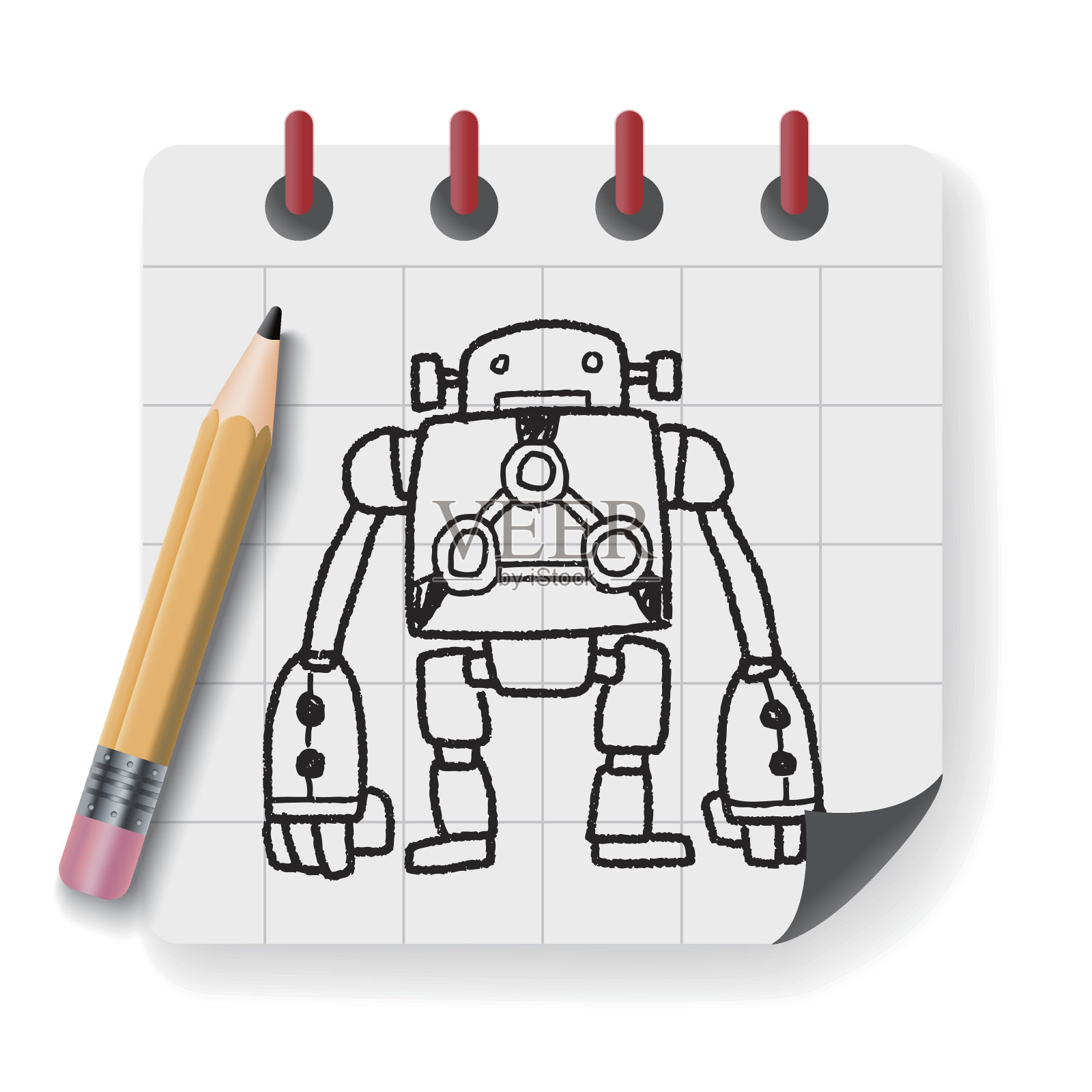 机器人涂鸦插画图片素材
