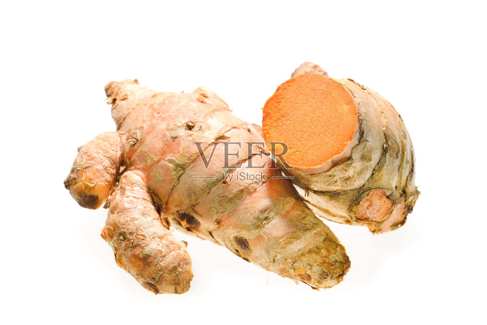 姜黄(Curcuma longa L.)在白色背景照片摄影图片
