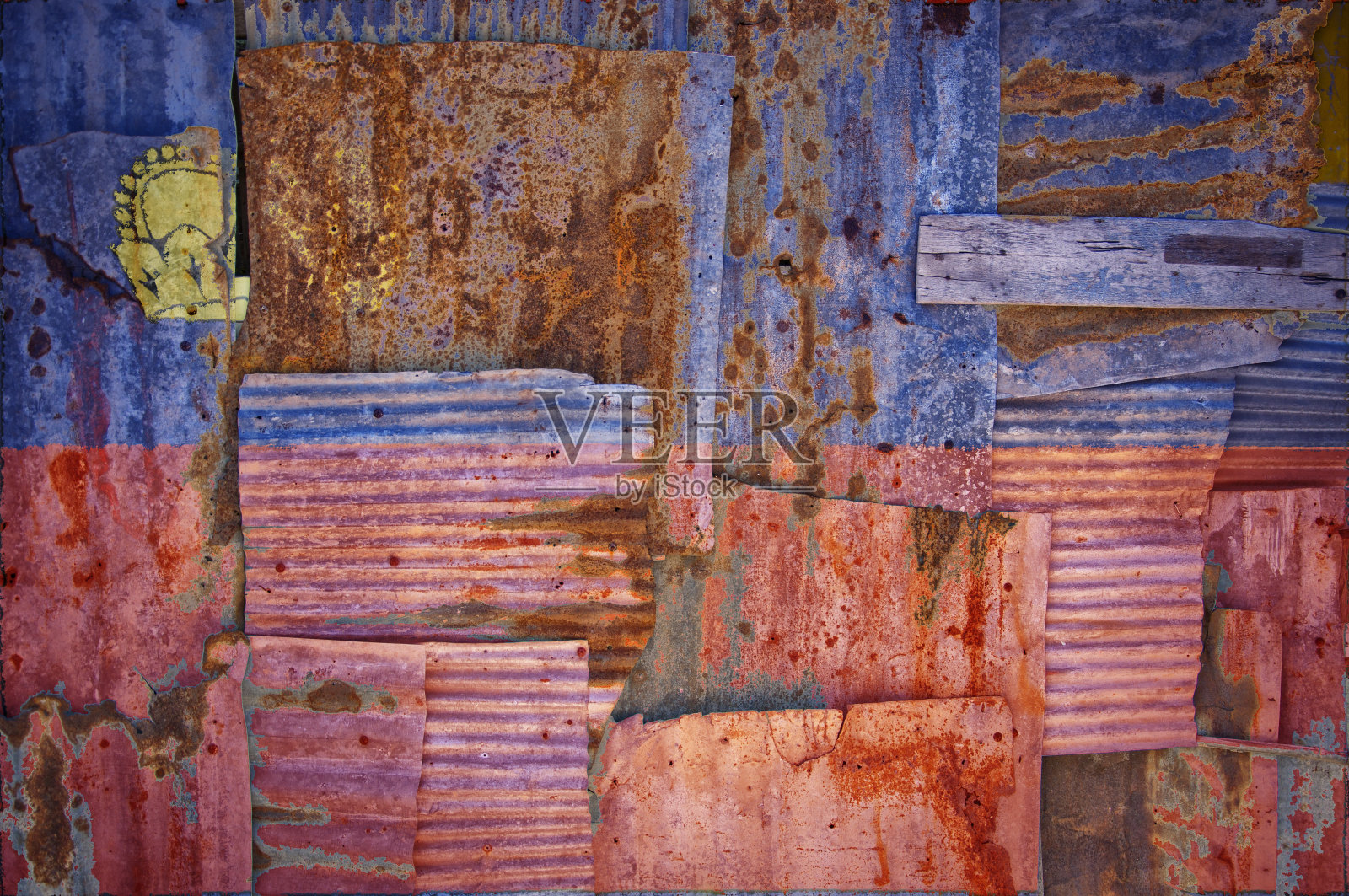 波纹铁列支敦士登旗照片摄影图片