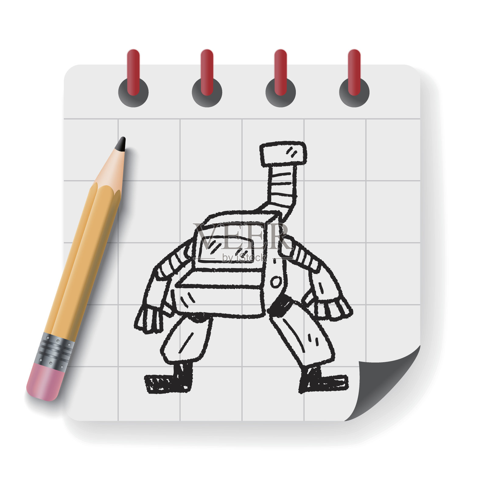 机器人涂鸦插画图片素材