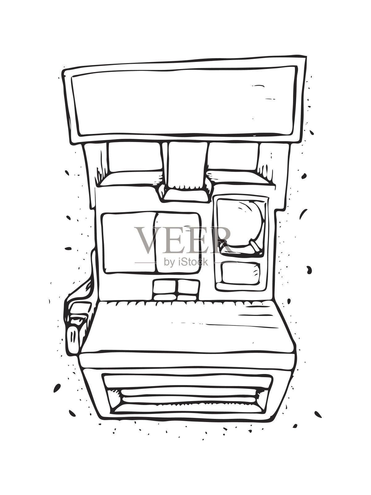 Photocamera,速写插图。孤立的向量。插画图片素材