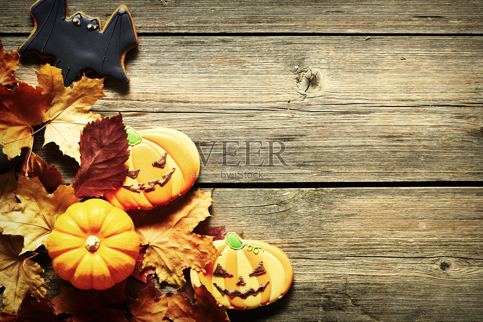 万圣节自制姜饼饼干照片摄影图片