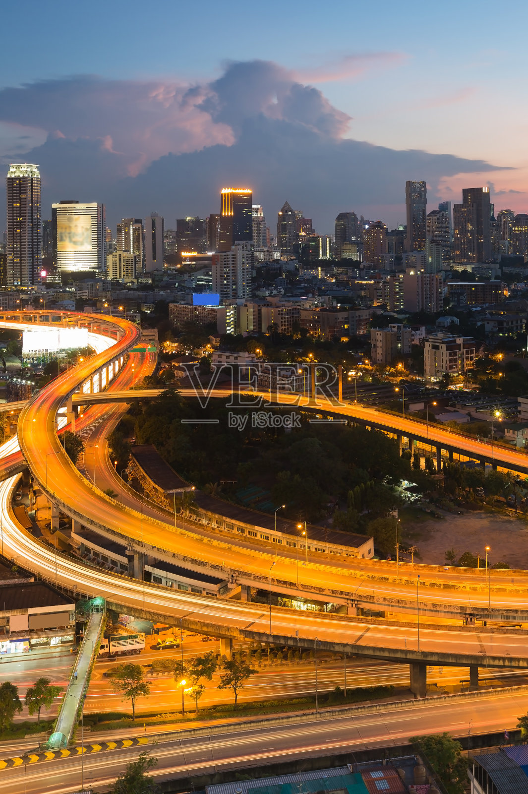 长暴露公路立交桥照片摄影图片