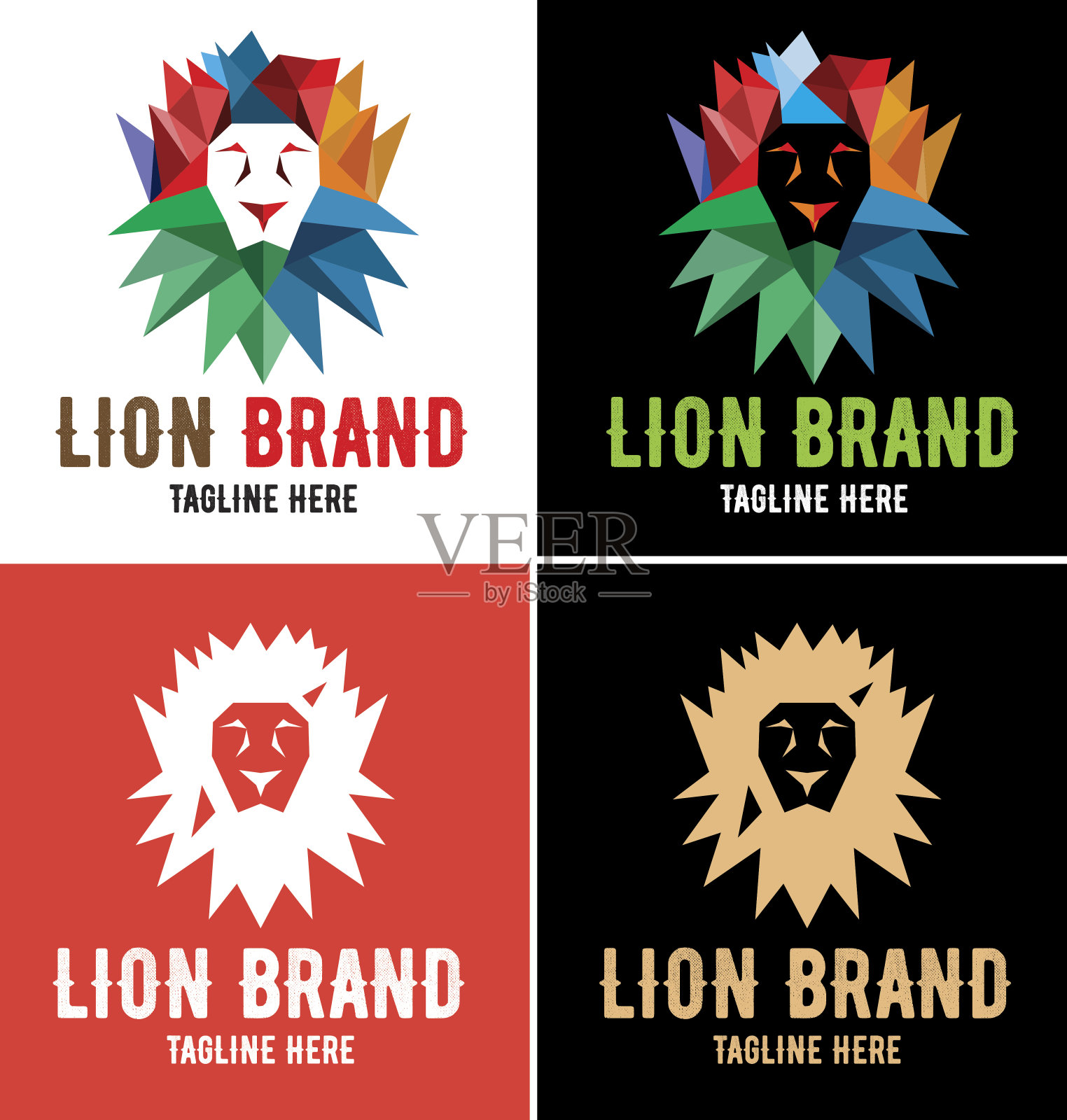 狮子设计矢量模板插画图片素材