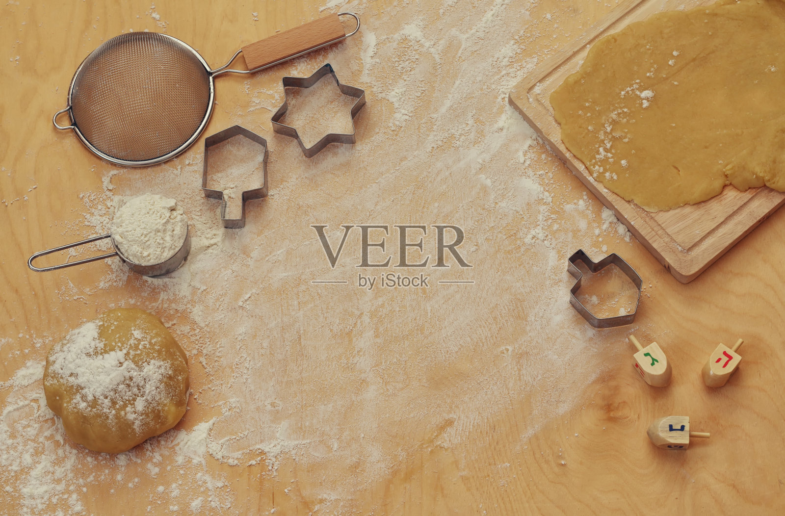 犹太节日光明节概念俯视图图像照片摄影图片