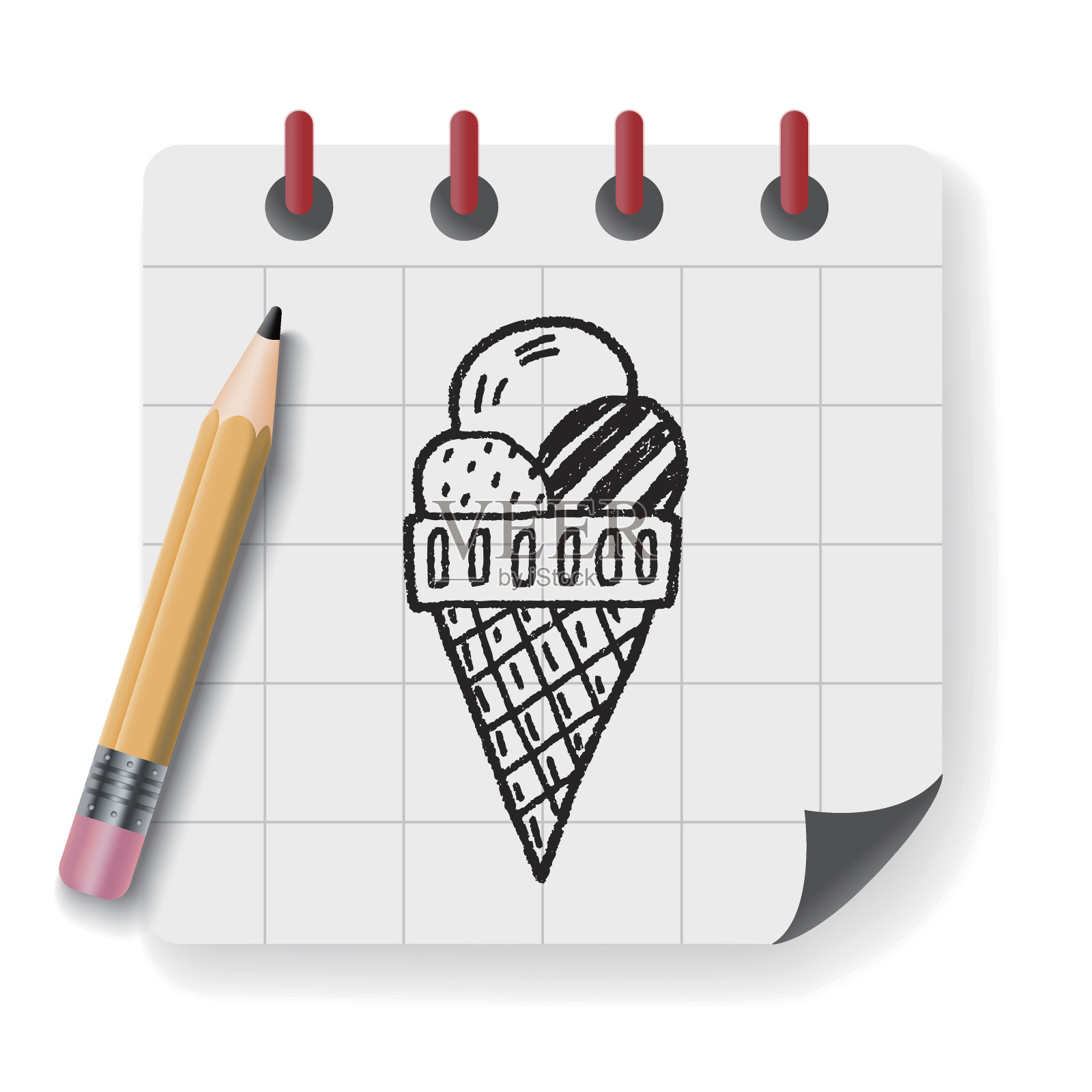 涂鸦冰淇淋设计元素图片
