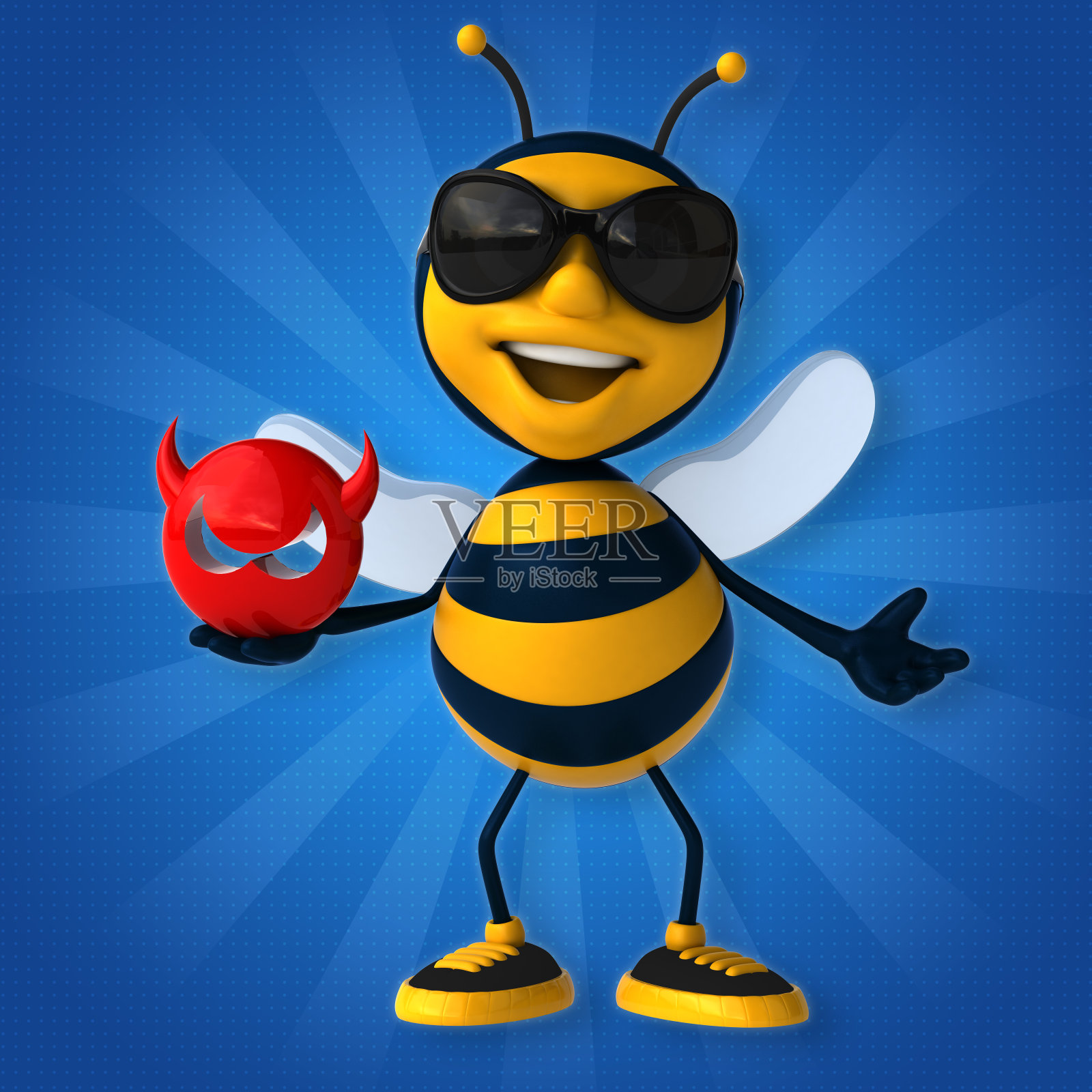 有趣的蜜蜂插画图片素材