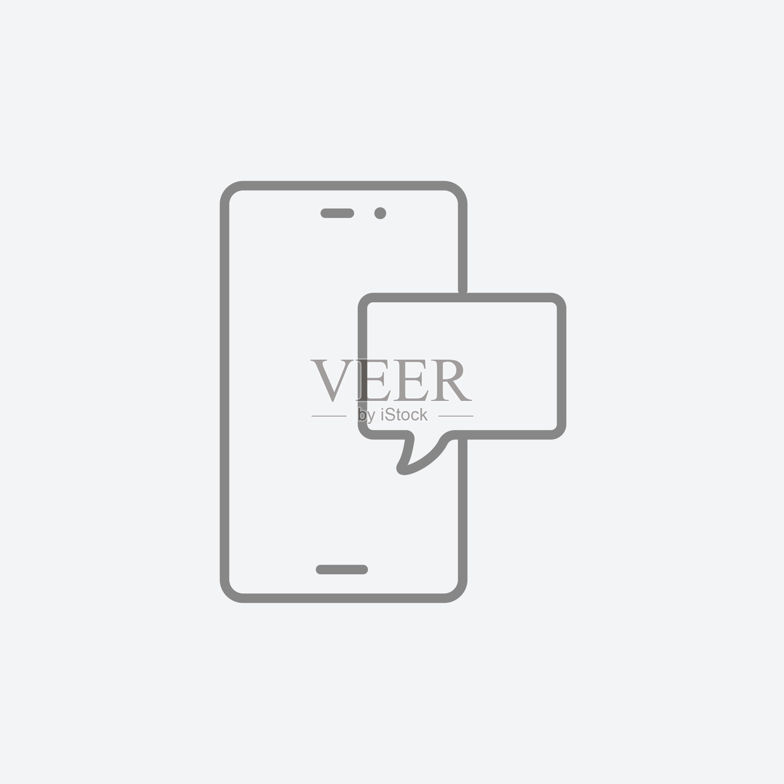 触摸屏手机与消息线图标图标素材