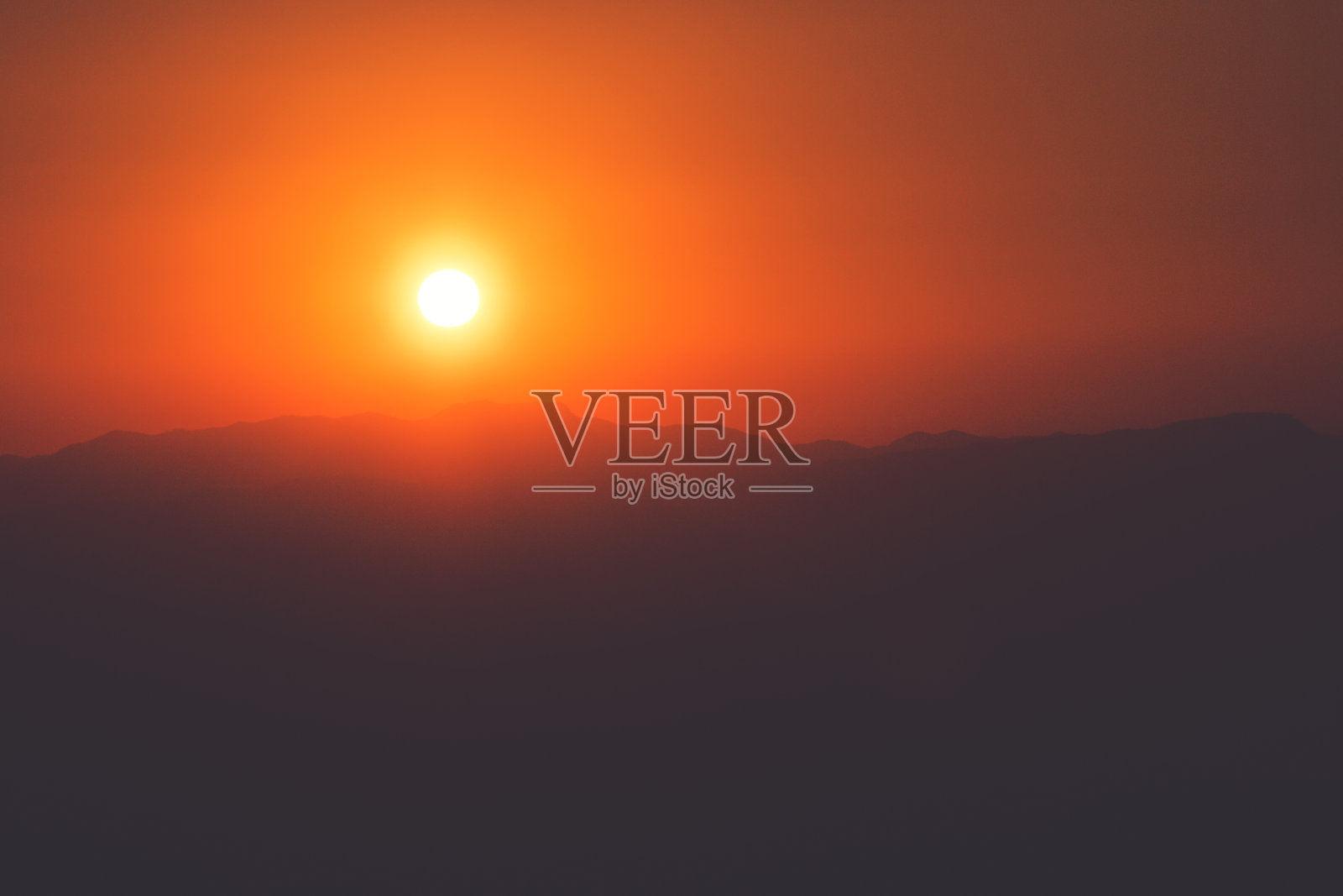 日落与大山照片摄影图片