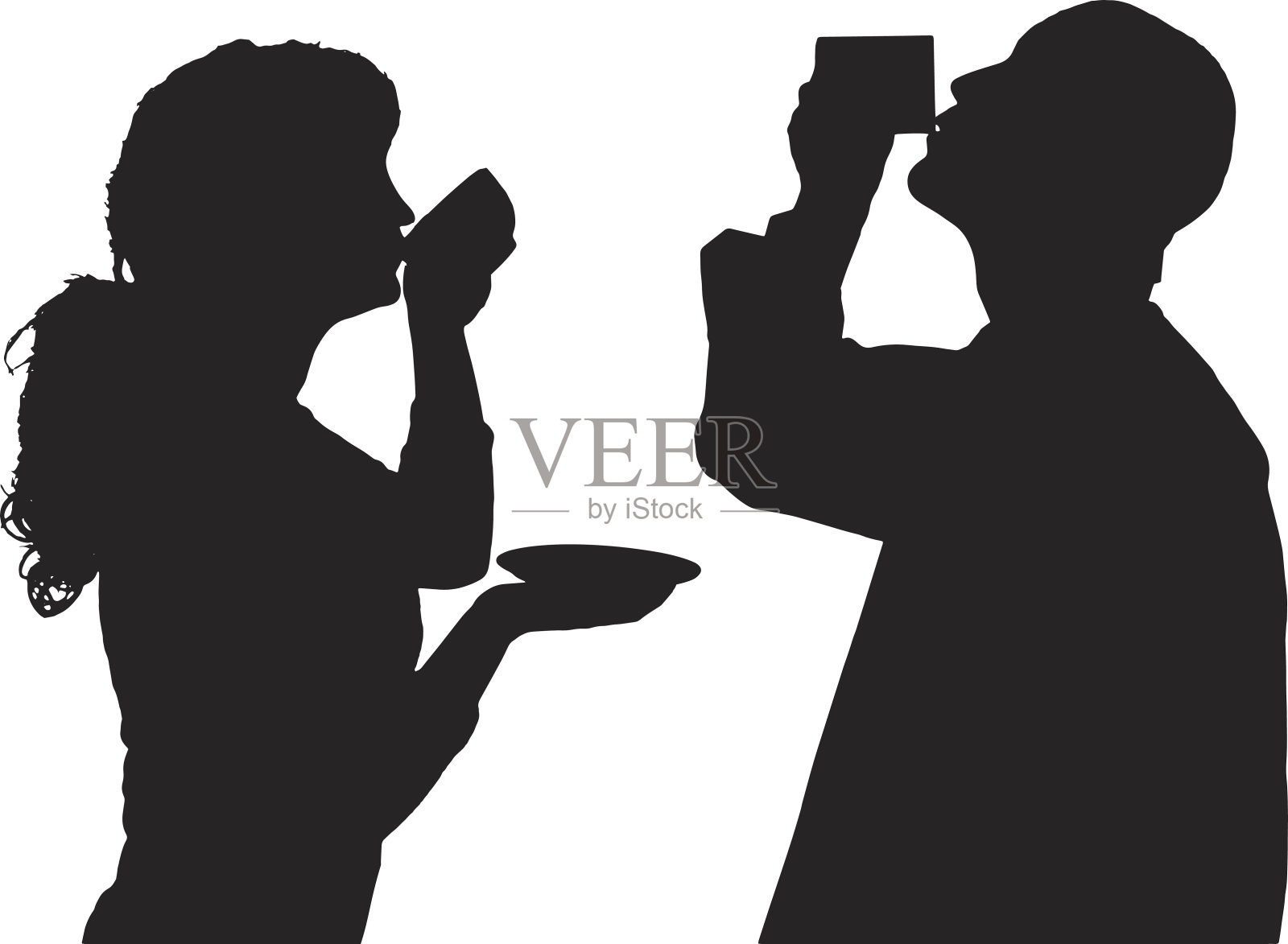 矢量剪影的人。插画图片素材