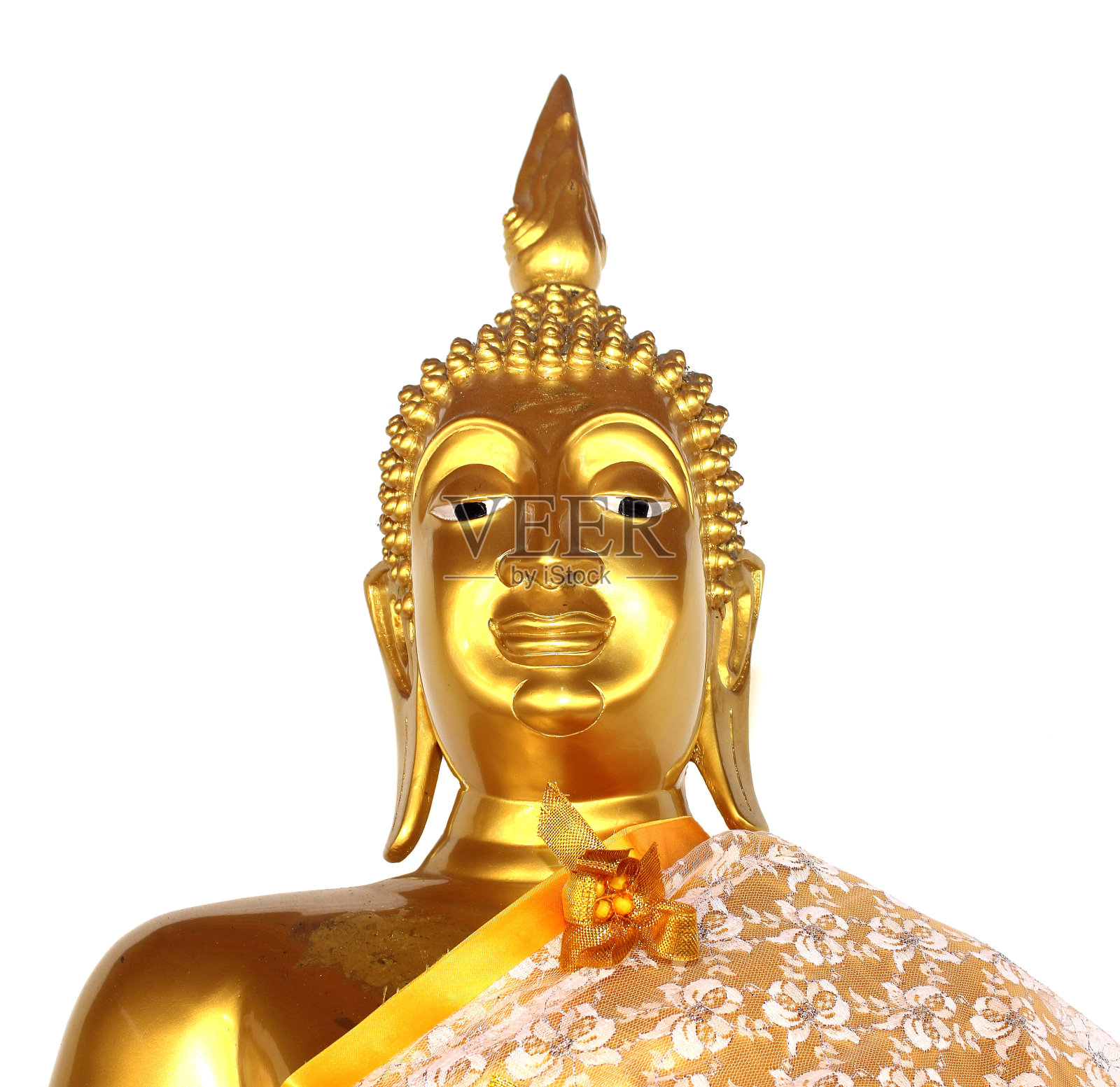 佛像在孤立的白色背景上照片摄影图片