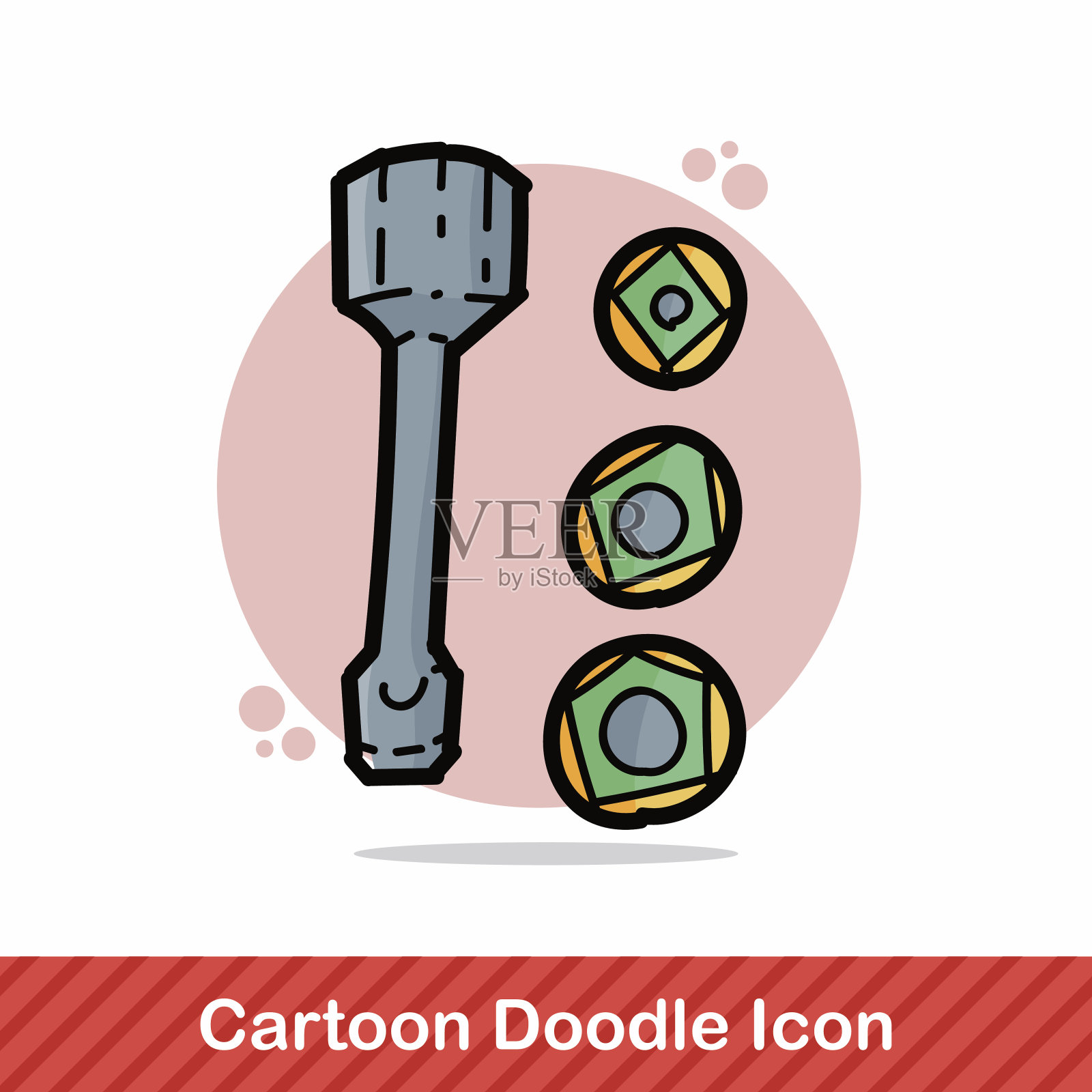 螺丝的颜色涂鸦插画图片素材