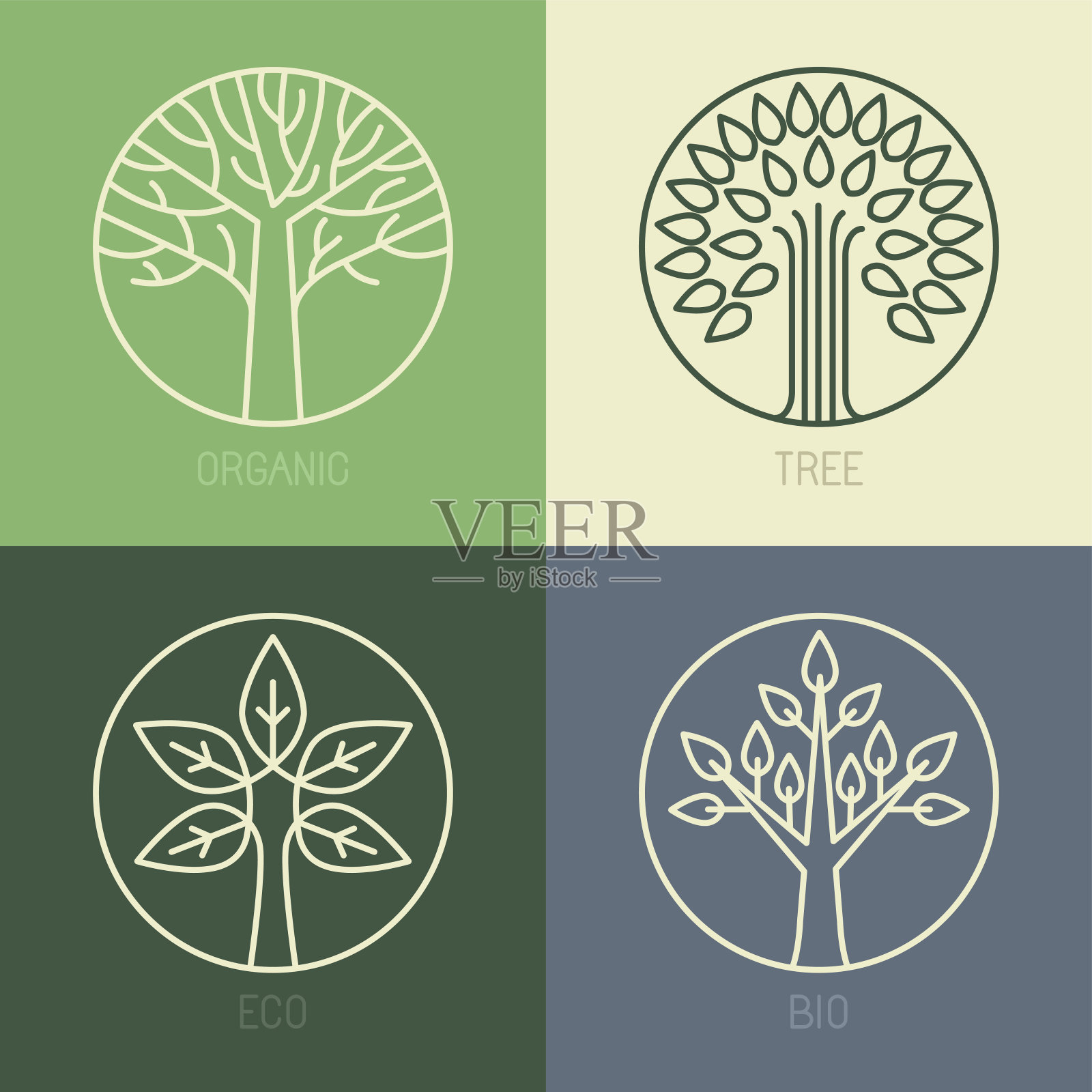 向量有机徽章插画图片素材