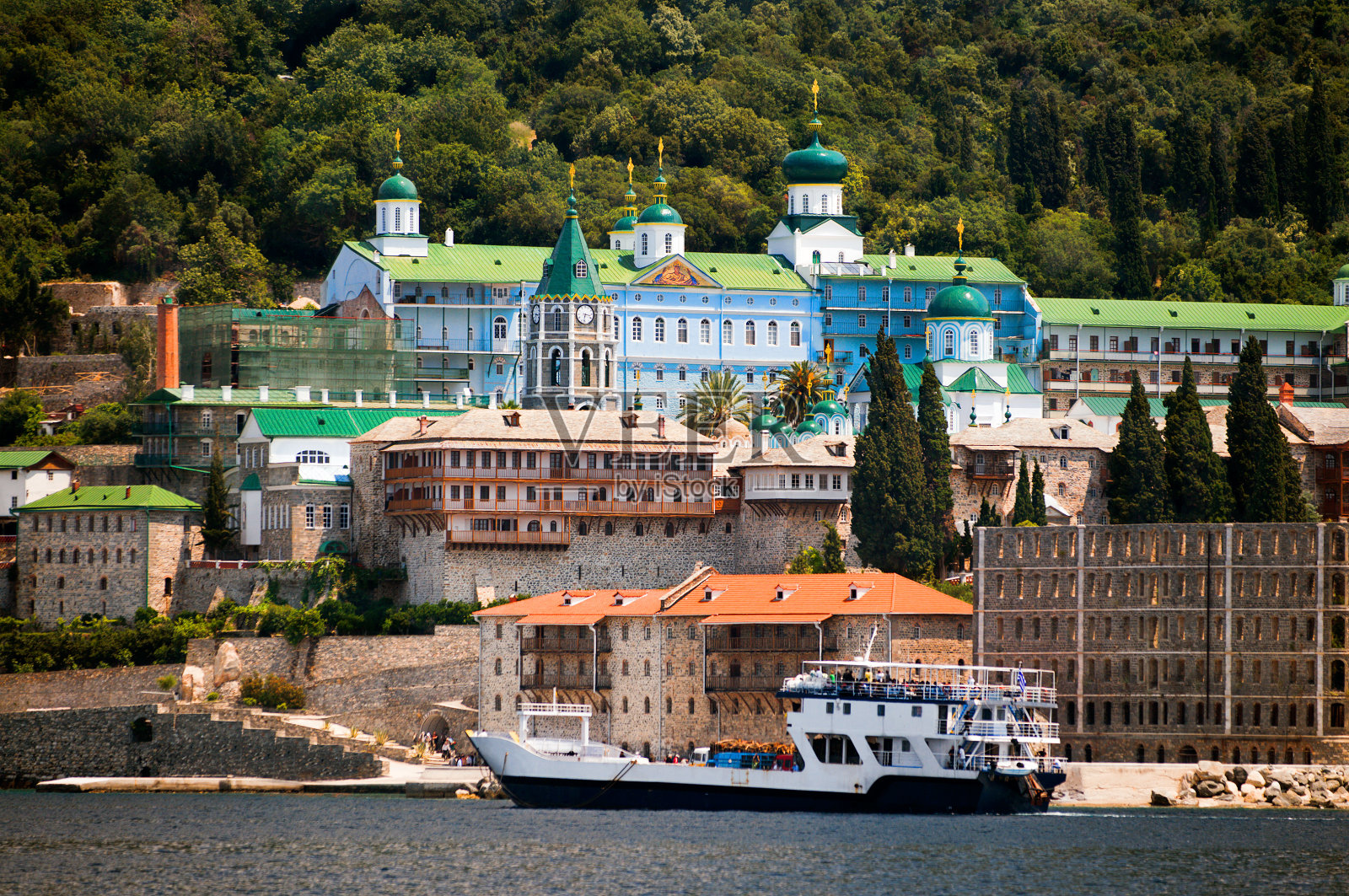 圣山，圣潘特莱蒙修道院照片摄影图片