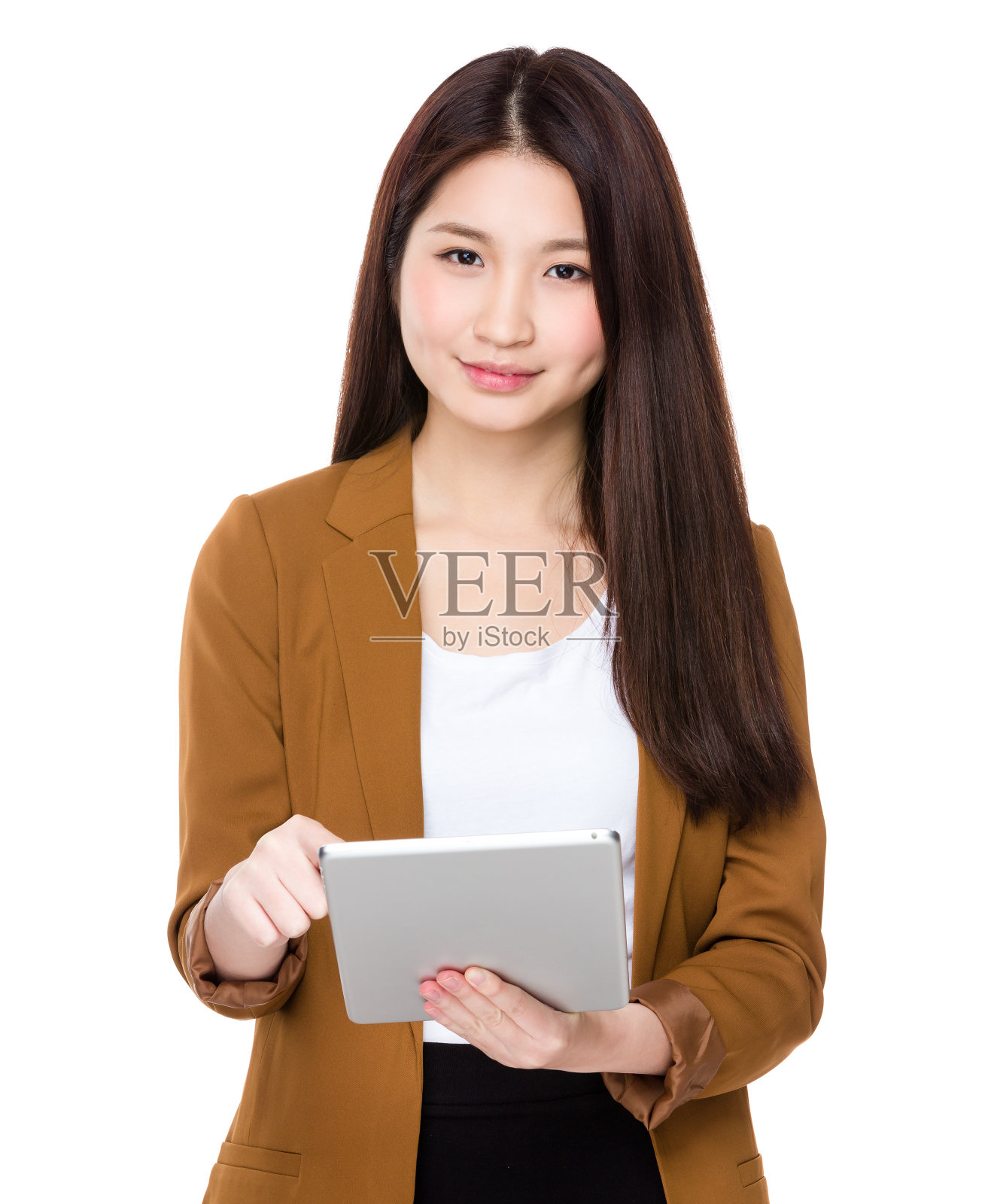 女商人使用平板电脑照片摄影图片