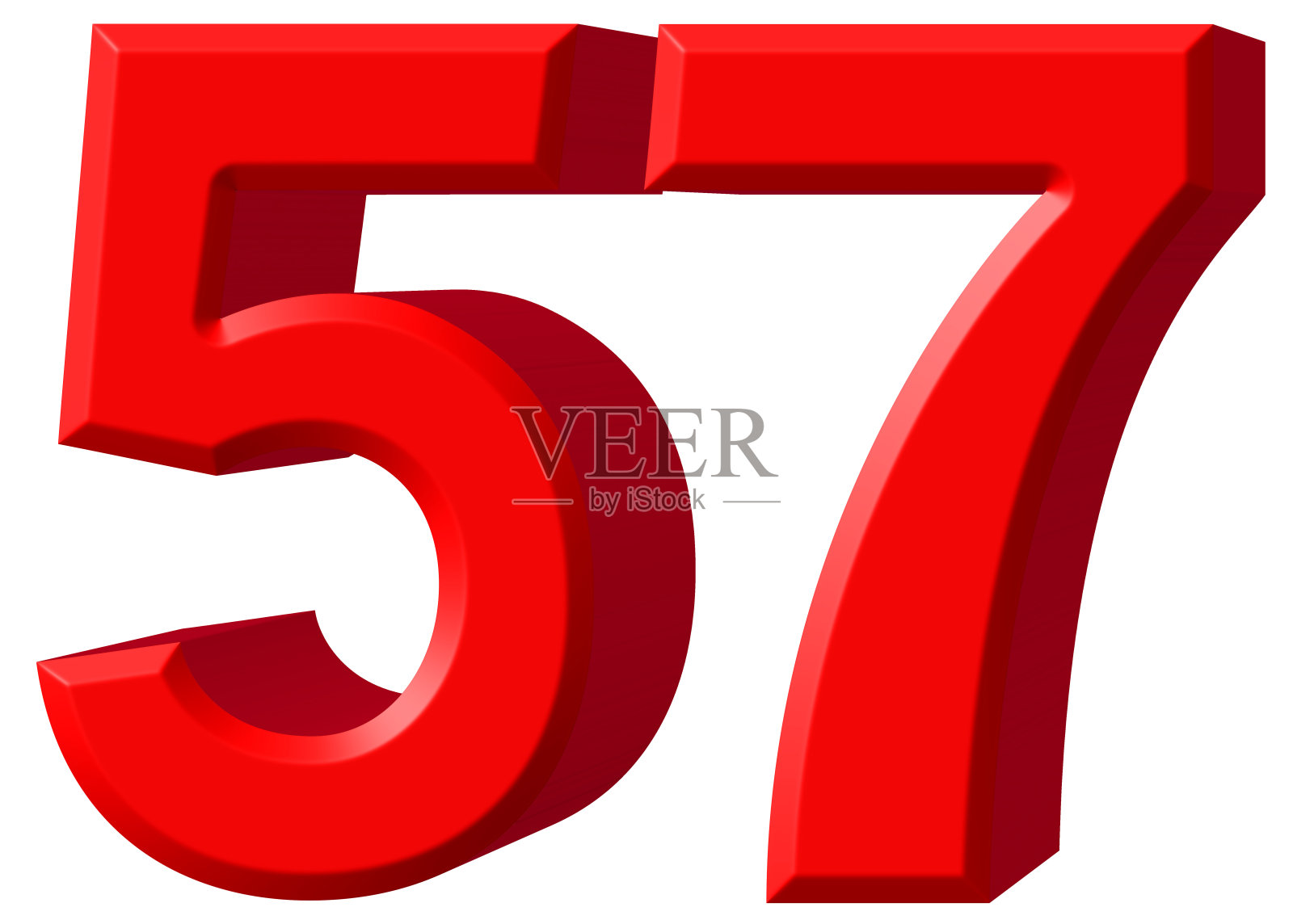 数字57,57，白色背景，3d渲染照片摄影图片