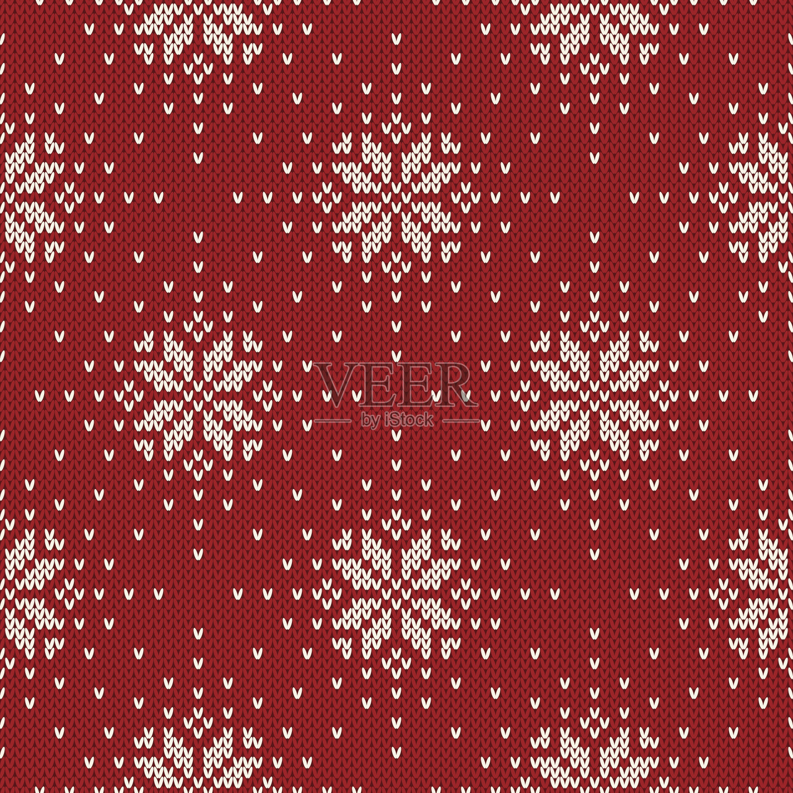 寒假雪花编织图案。无缝向量背景插画图片素材