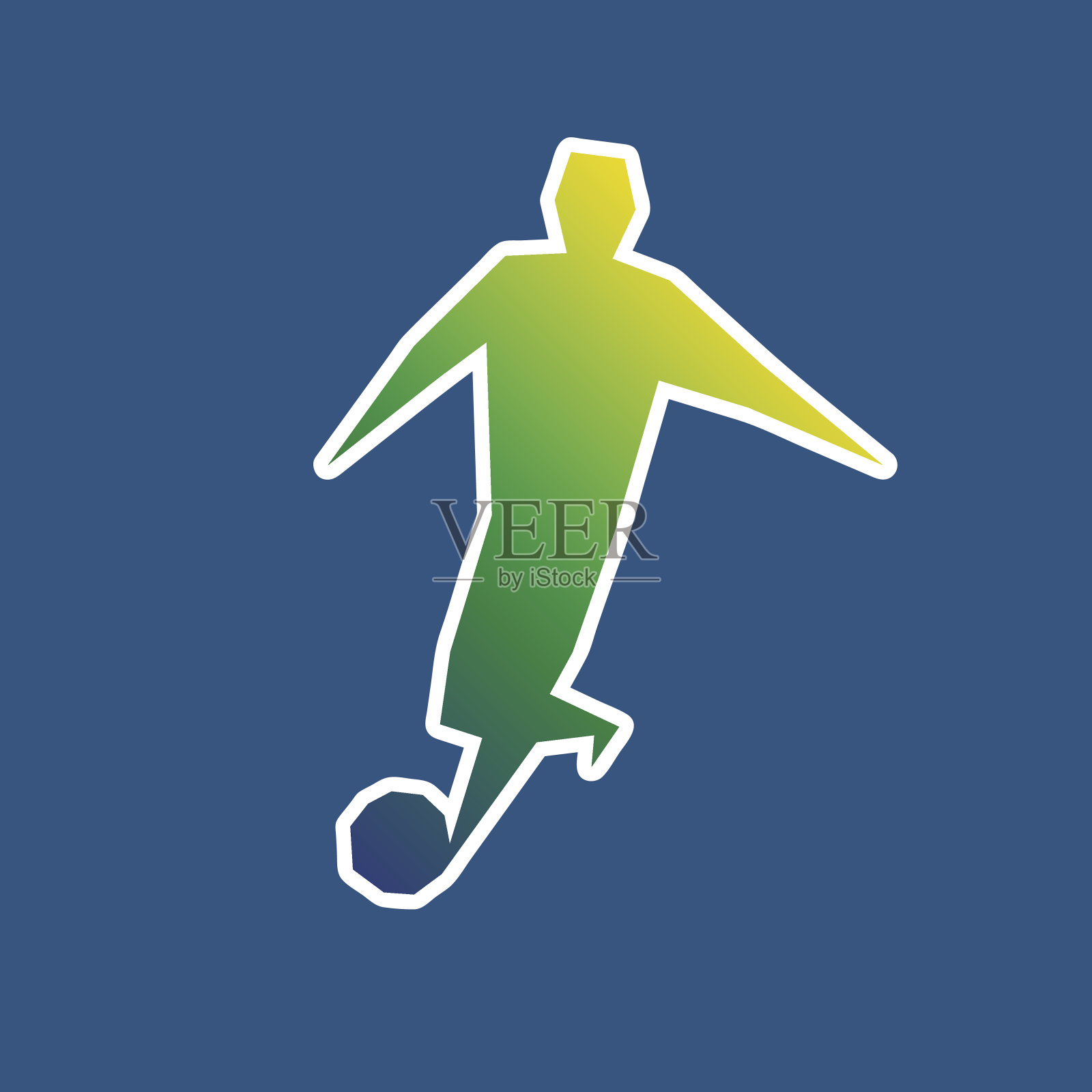 足球运动员抽象孤立在白色背景，矢量插图插画图片素材