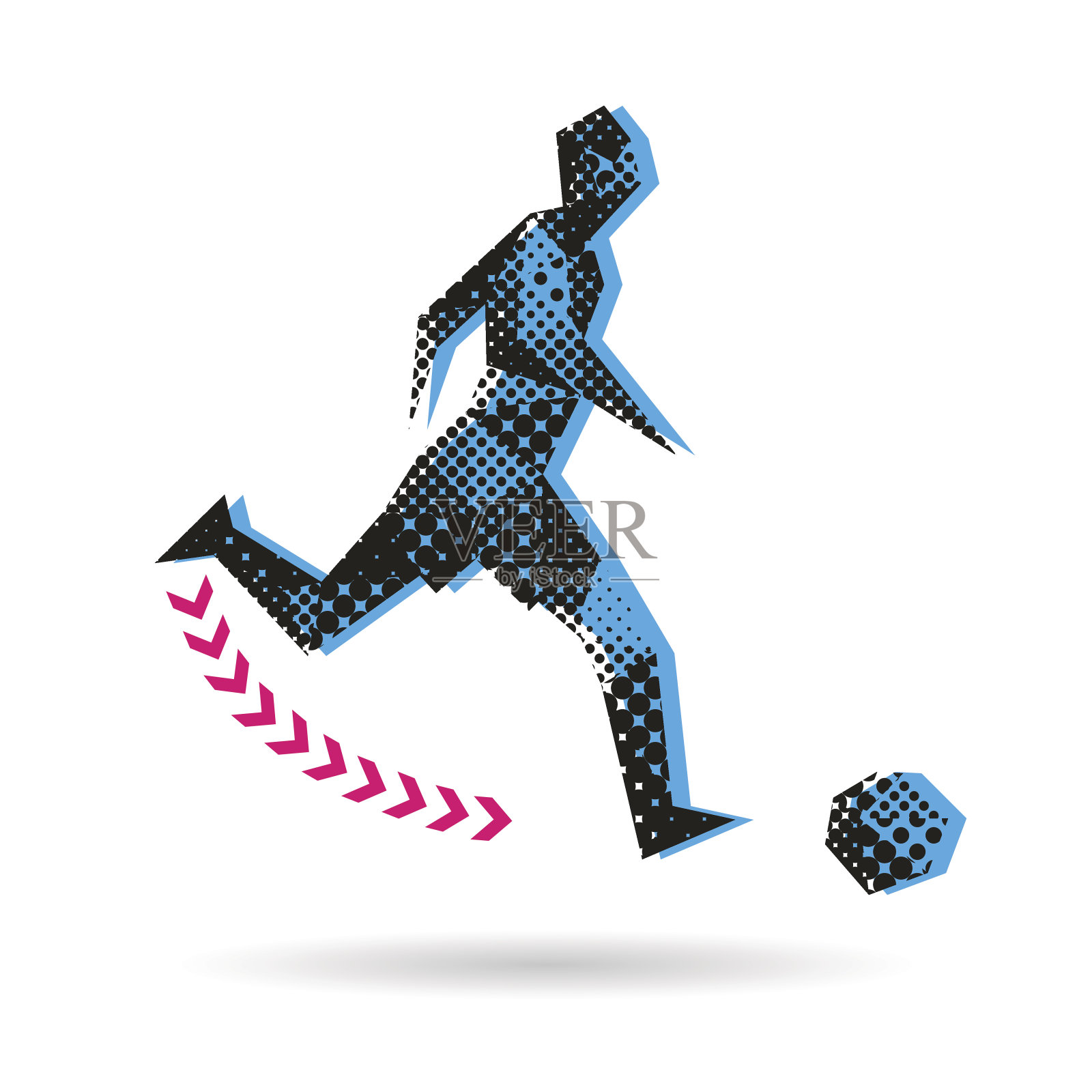 足球运动员抽象孤立在白色背景，矢量插图插画图片素材