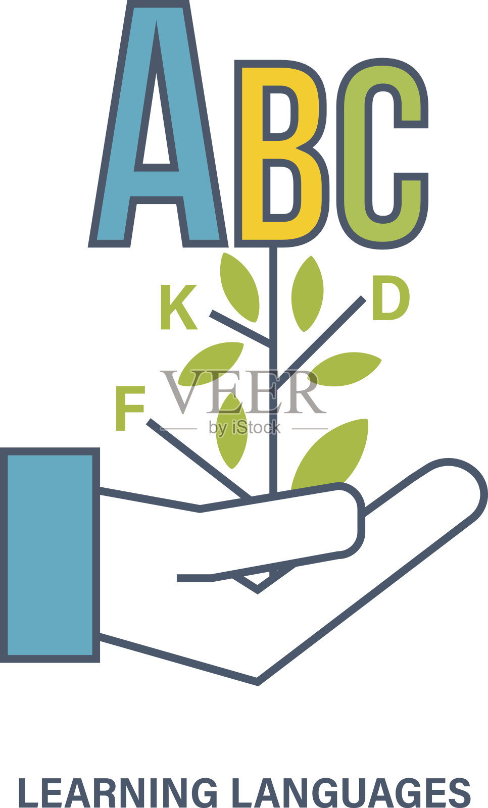 概念-国际外语的学习。插画图片素材