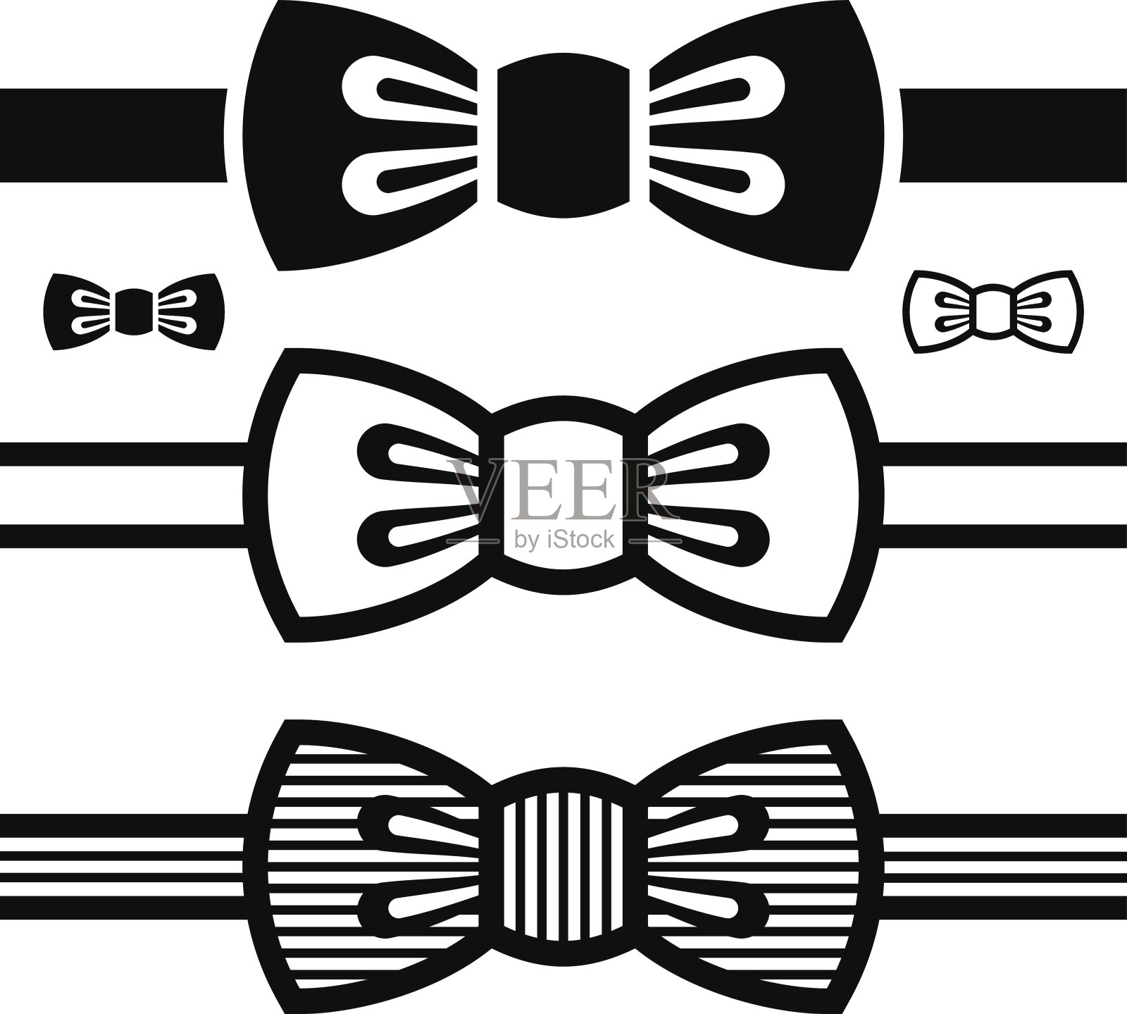 蝴蝶结黑色符号设计元素图片