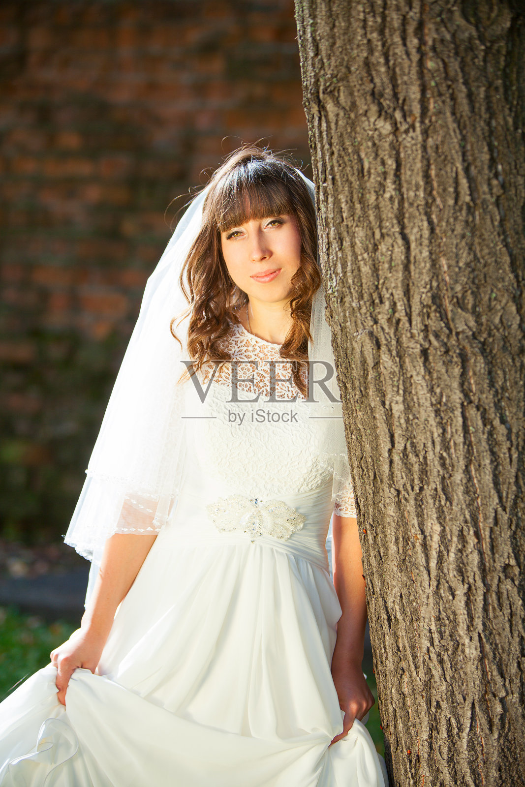 新娘面带微笑照片摄影图片