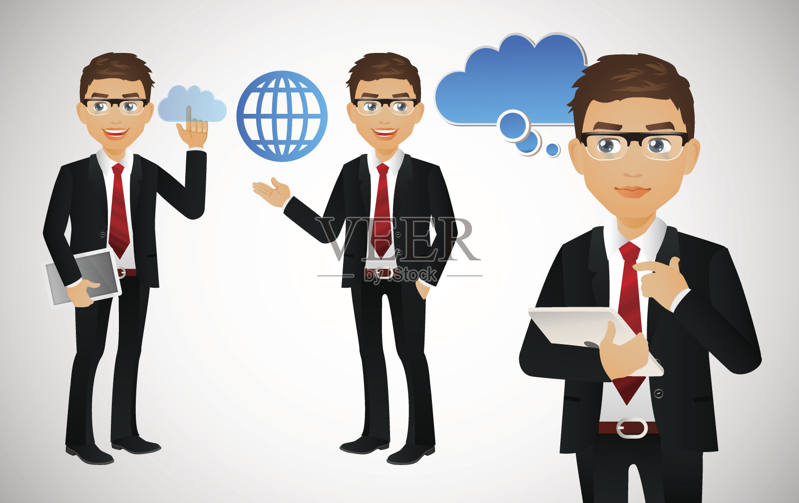 优雅的人-商人云计算插画图片素材