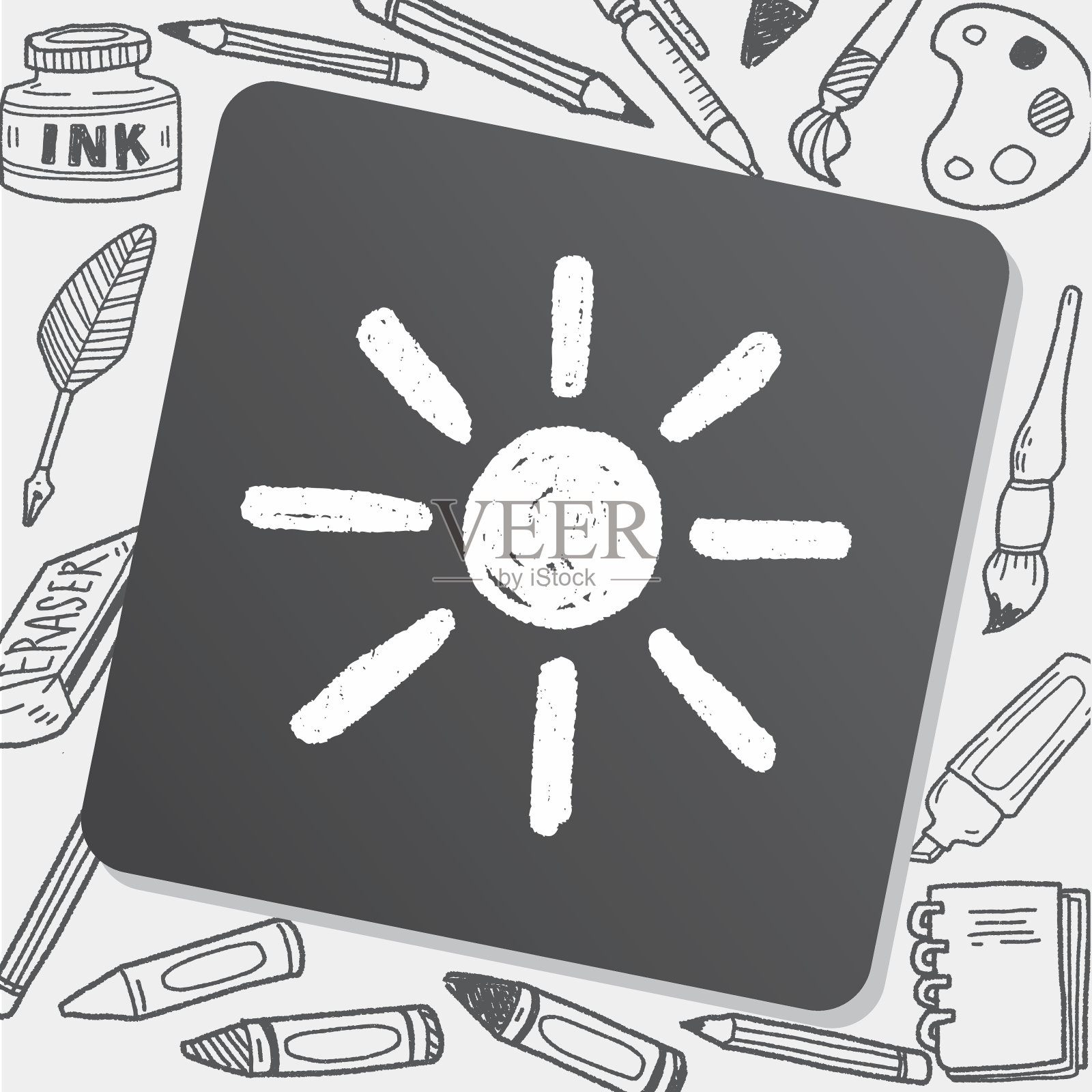 涂鸦的太阳插画图片素材