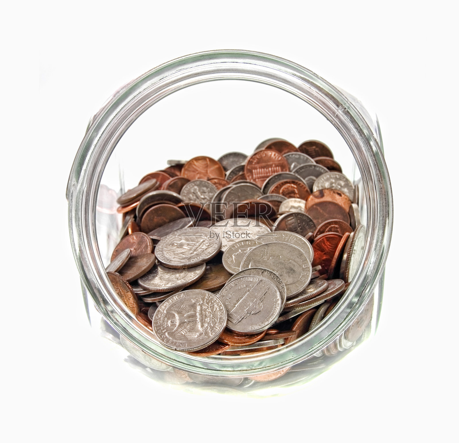 广口瓶里的零钱照片摄影图片