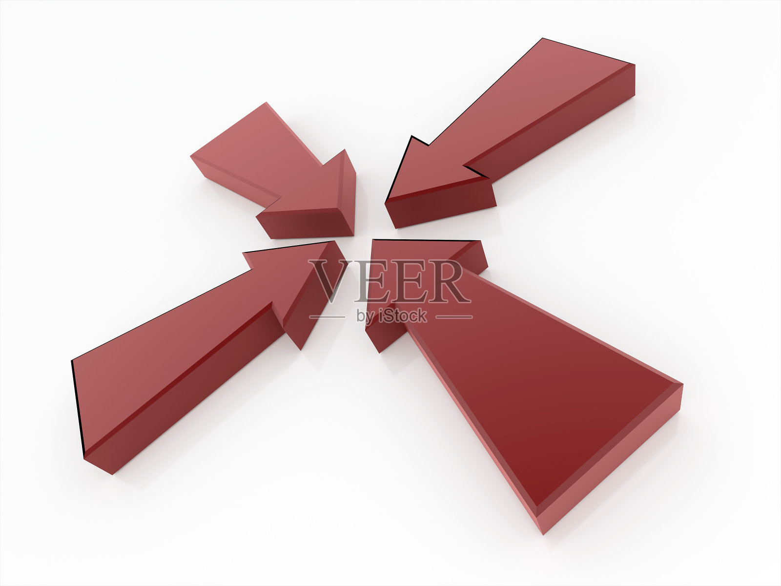 四个红色箭头隔离照片摄影图片