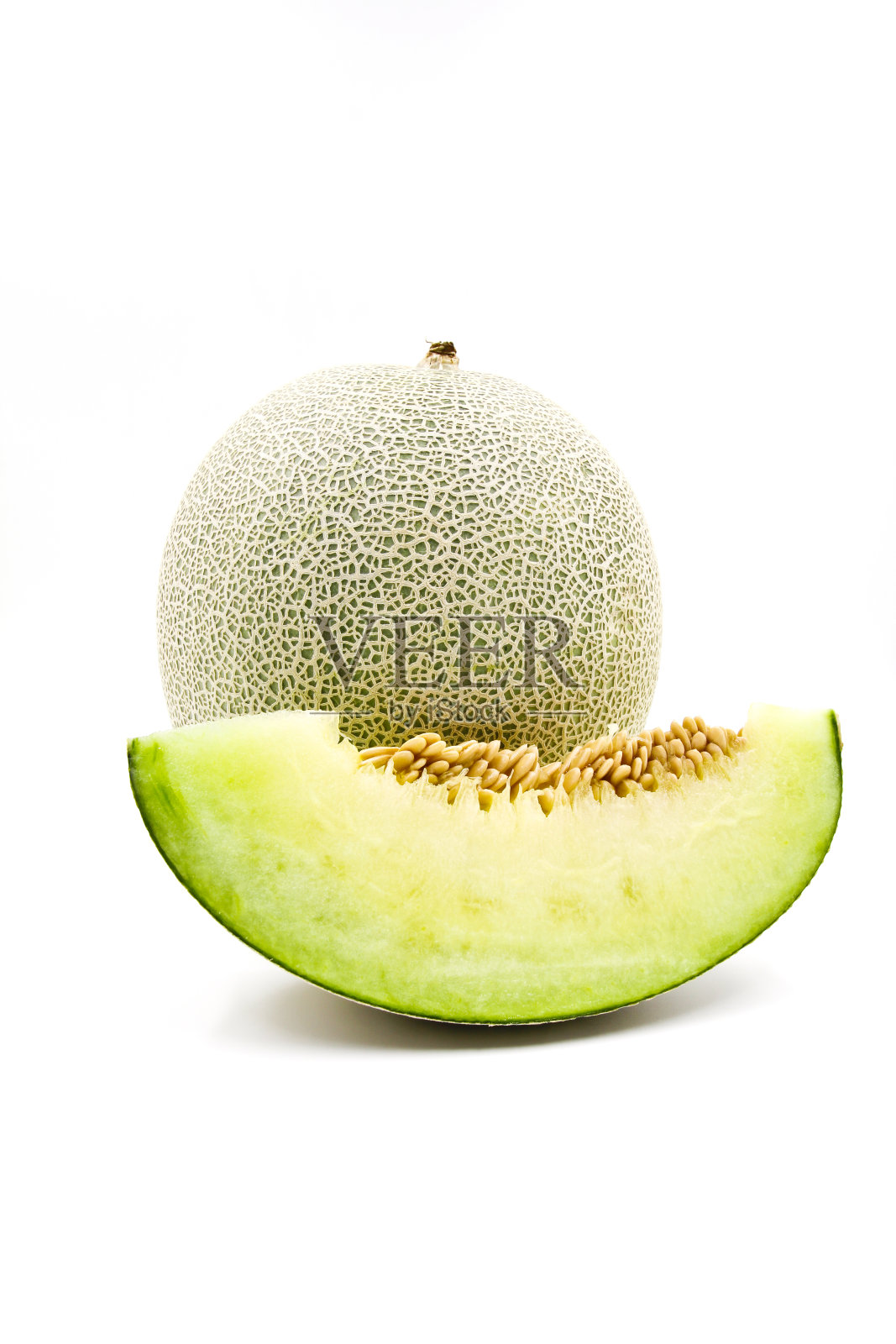 绿瓜孤立在白色背景上照片摄影图片