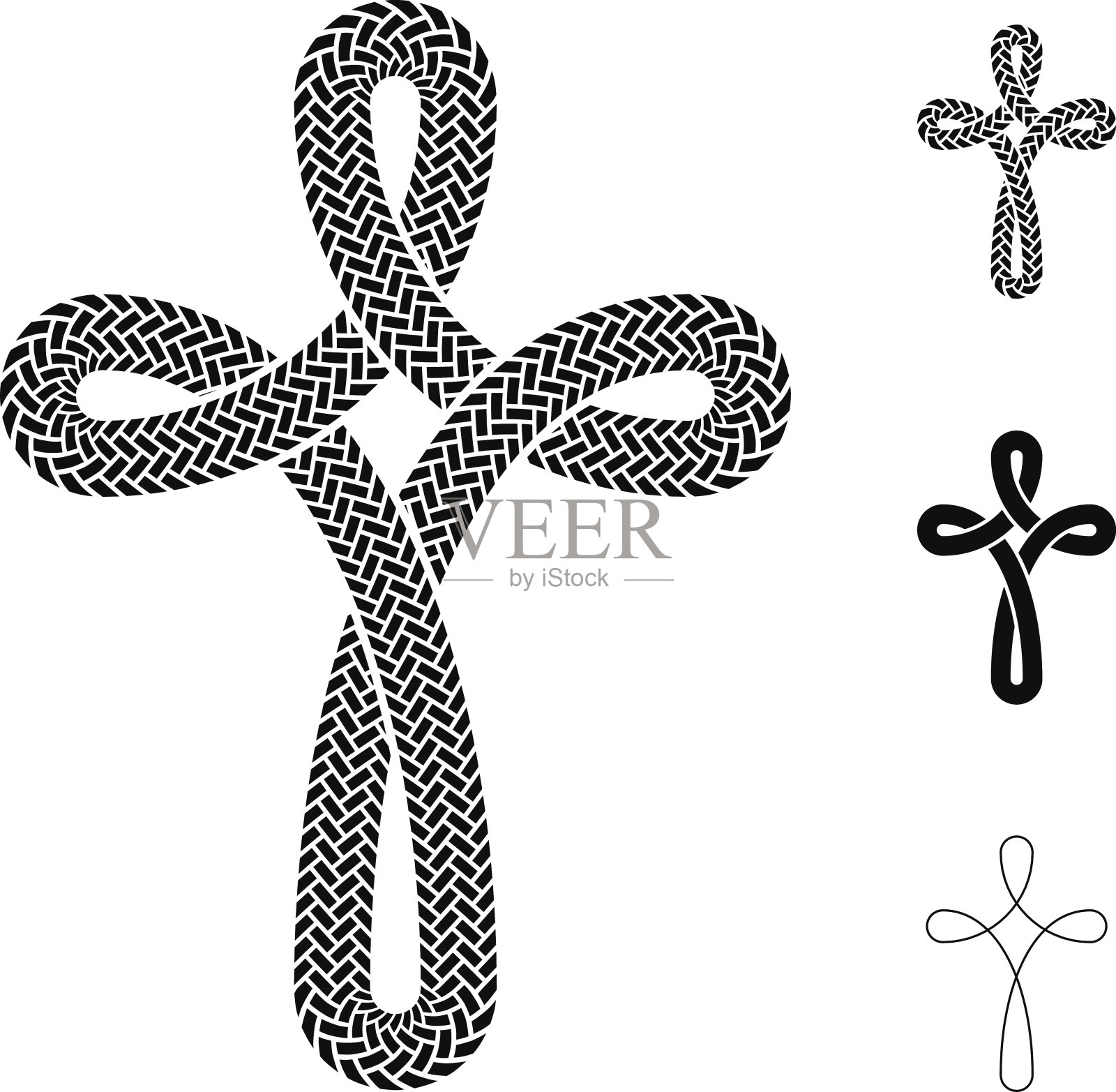 基督教十字绳符号设计元素图片