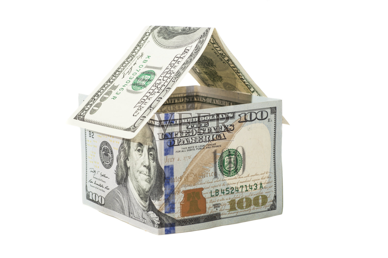 100美元的房子照片摄影图片