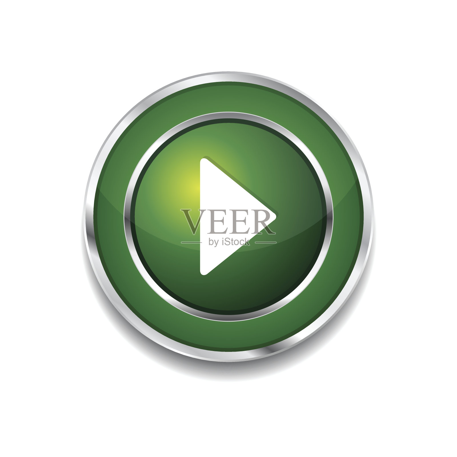 播放圆形矢量绿色网页图标按钮设计元素图片