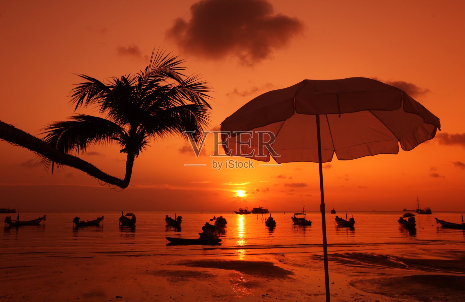 亚洲泰国ko tao海滩日落照片摄影图片