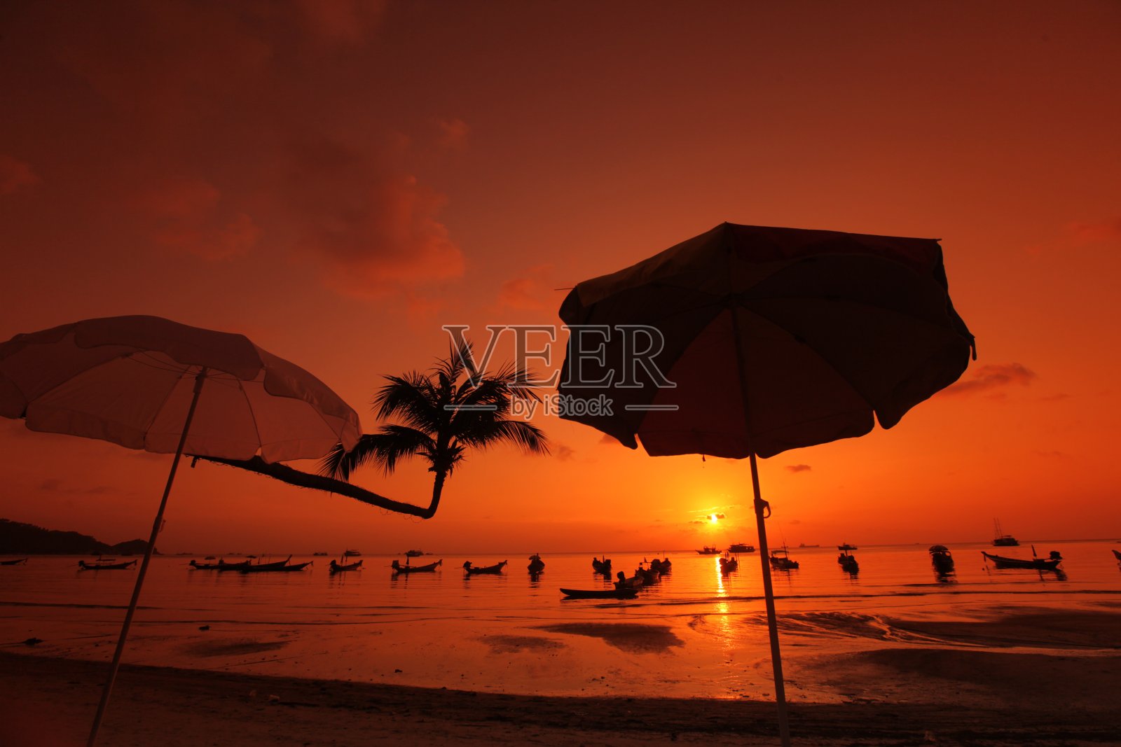 亚洲泰国ko tao海滩日落照片摄影图片